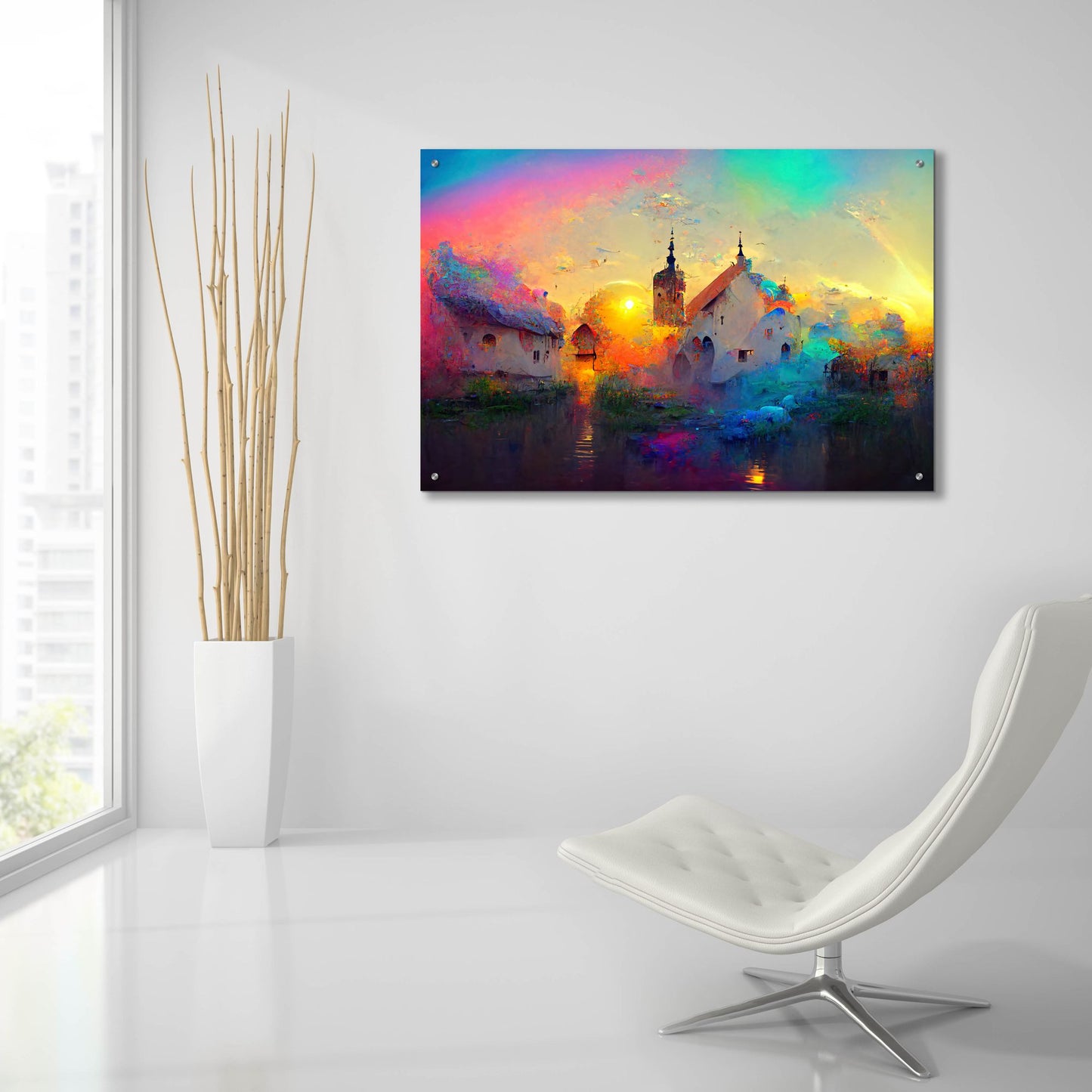 Epic Art 'Medieval Landscapes 2' by Ray Heere, Acrylic Glass Wall Art,36x24