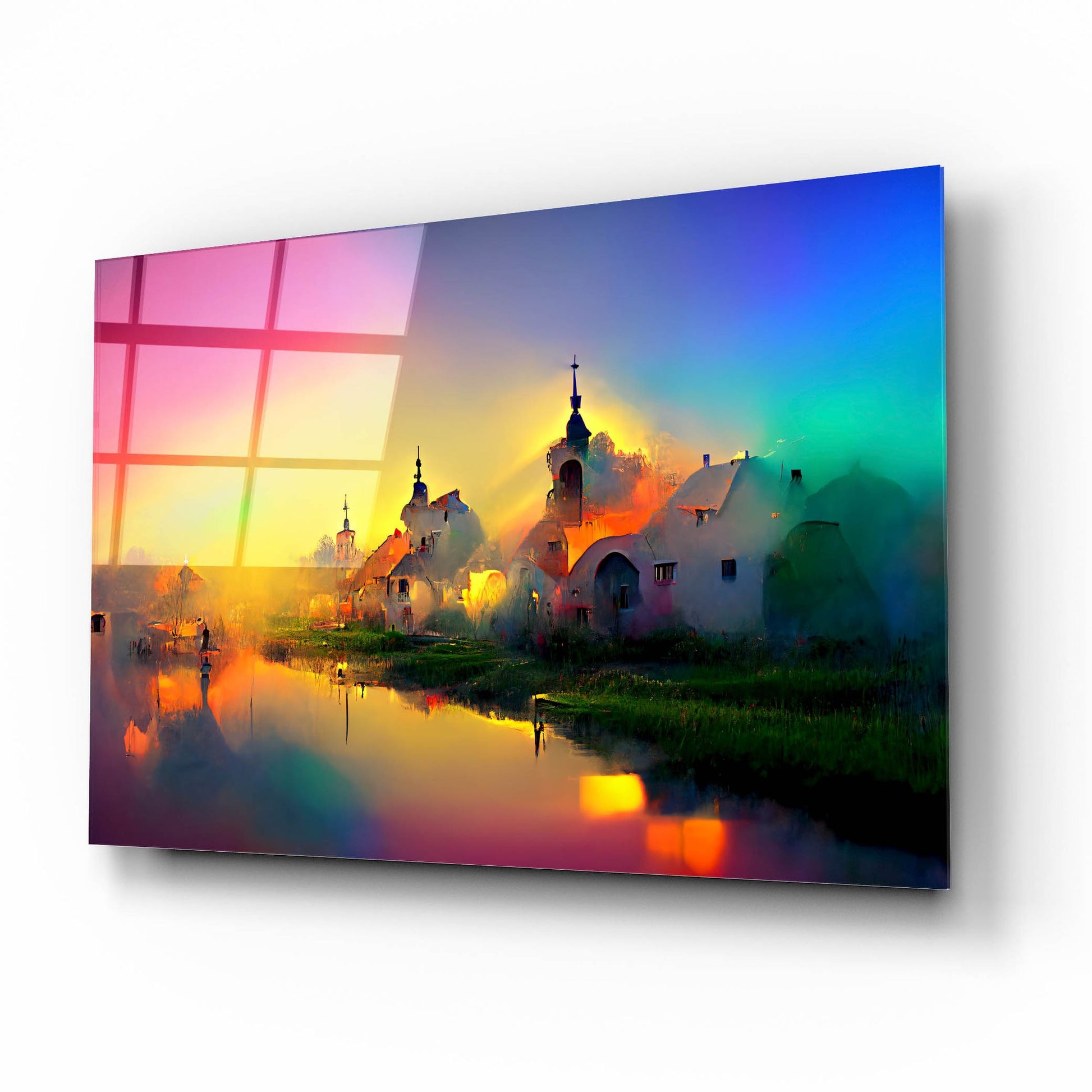 Epic Art 'Medieval Landscapes 3' by Ray Heere, Acrylic Glass Wall Art,16x12