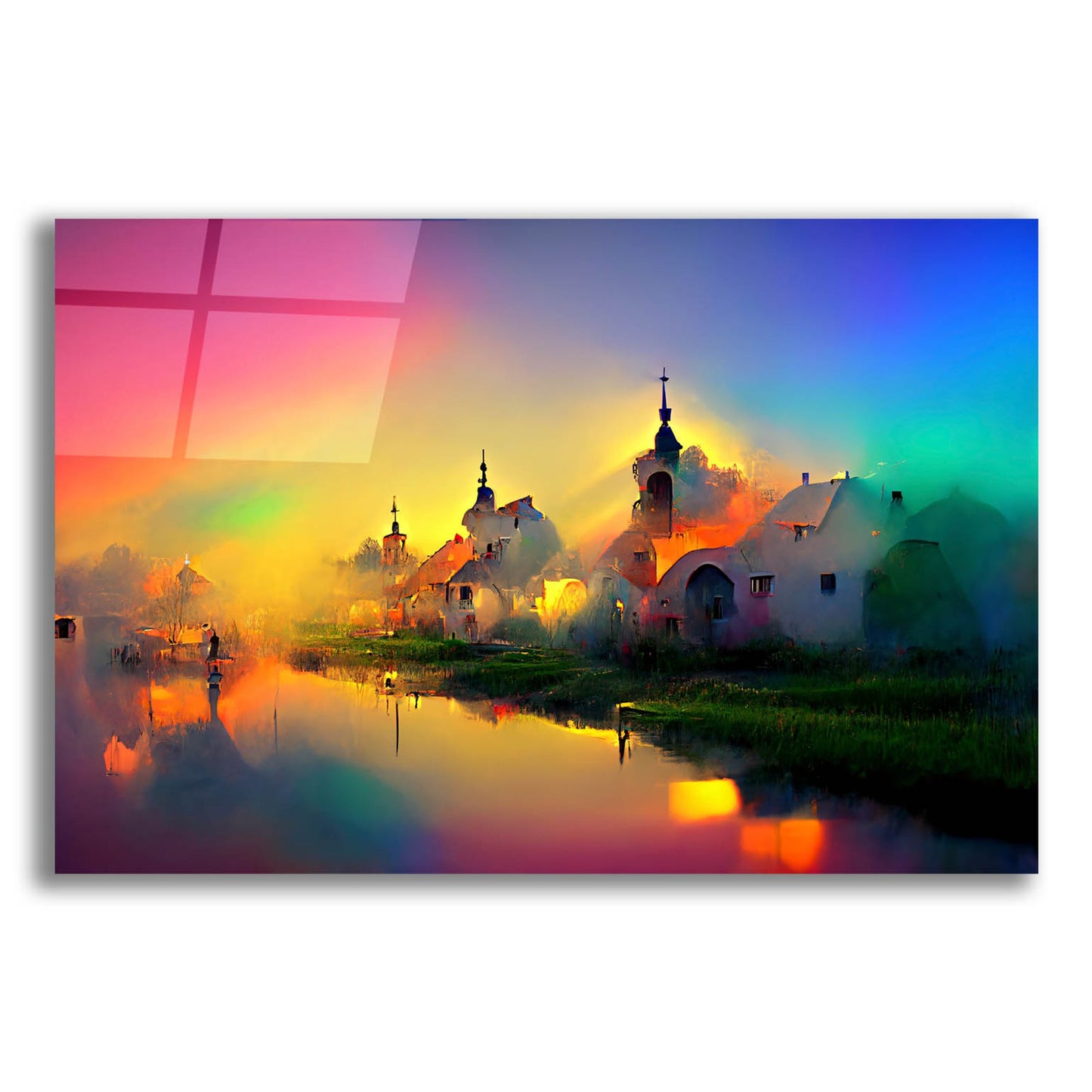 Epic Art 'Medieval Landscapes 3' by Ray Heere, Acrylic Glass Wall Art,16x12