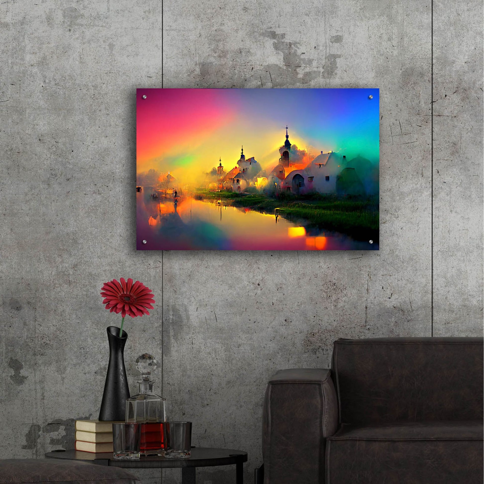 Epic Art 'Medieval Landscapes 3' by Ray Heere, Acrylic Glass Wall Art,36x24