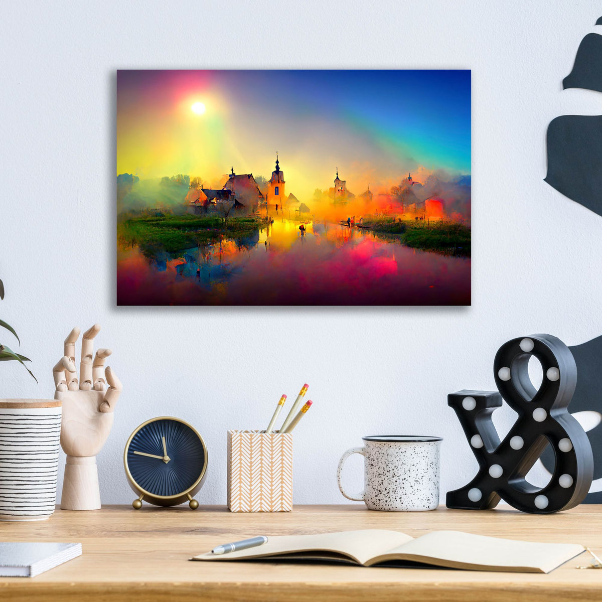 Epic Art 'Medieval Landscapes 4' by Ray Heere, Acrylic Glass Wall Art,16x12