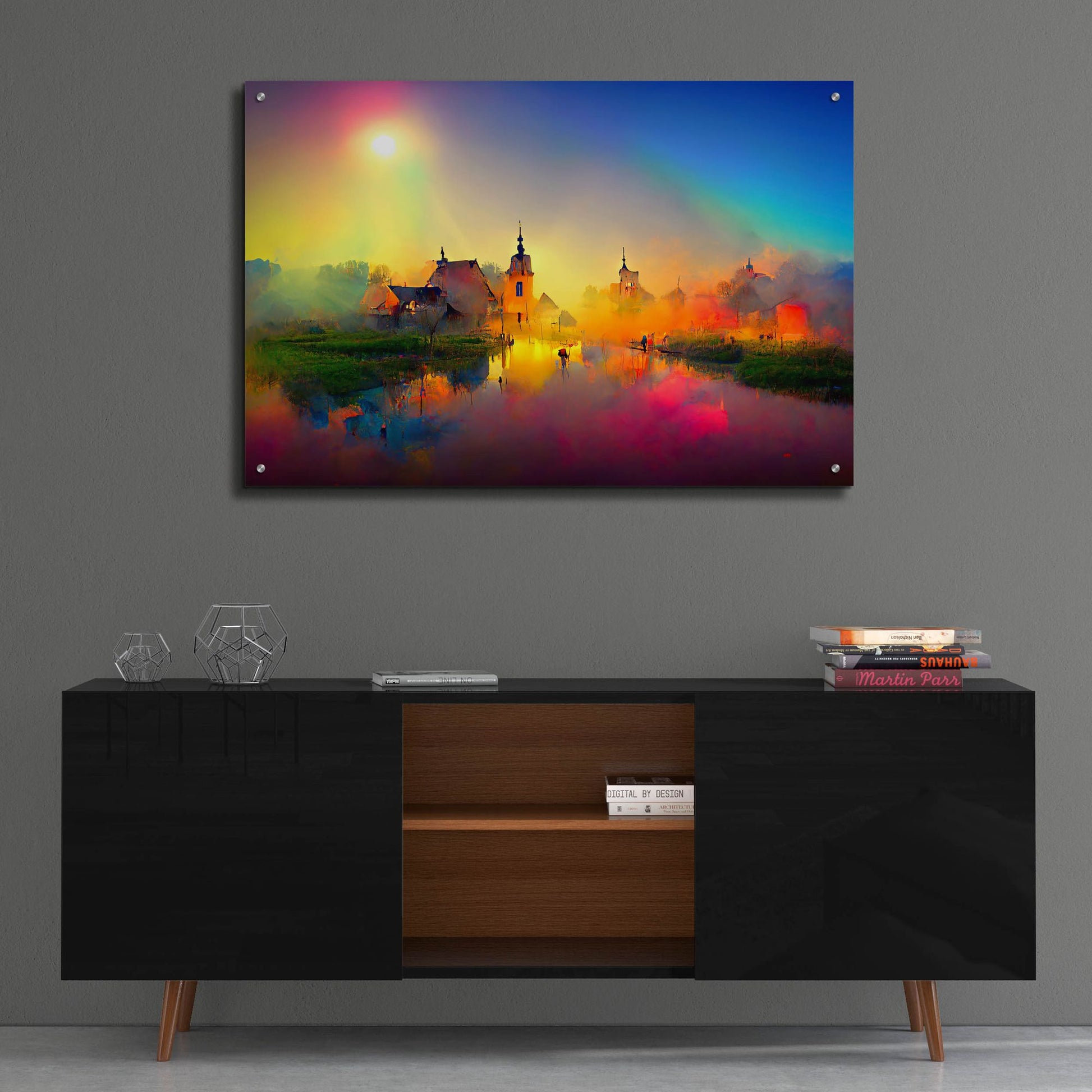 Epic Art 'Medieval Landscapes 4' by Ray Heere, Acrylic Glass Wall Art,36x24