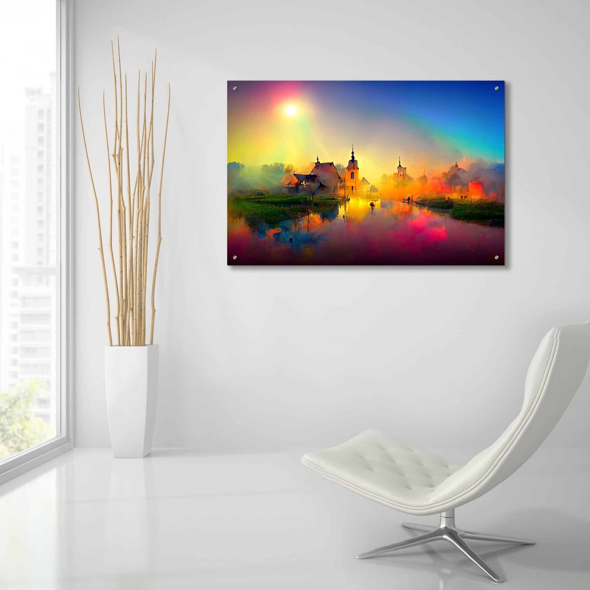 Epic Art 'Medieval Landscapes 4' by Ray Heere, Acrylic Glass Wall Art,36x24