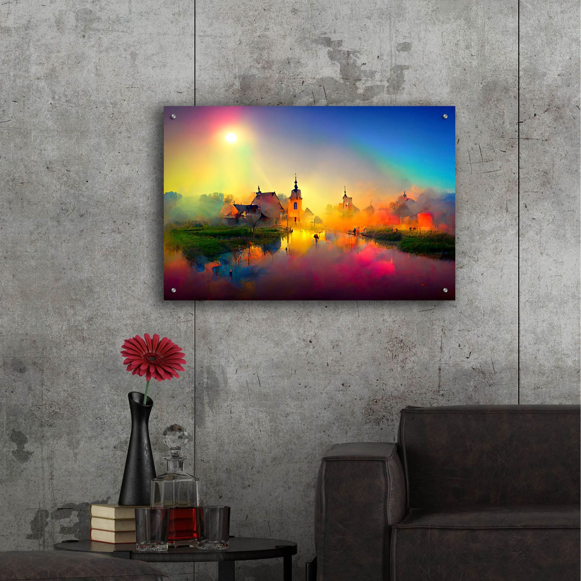 Epic Art 'Medieval Landscapes 4' by Ray Heere, Acrylic Glass Wall Art,36x24