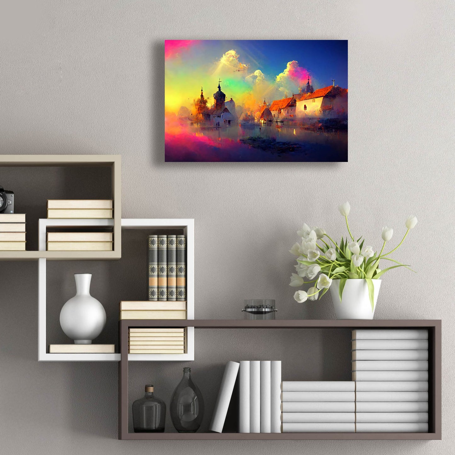 Epic Art 'Medieval Landscapes 5' by Ray Heere, Acrylic Glass Wall Art,24x16