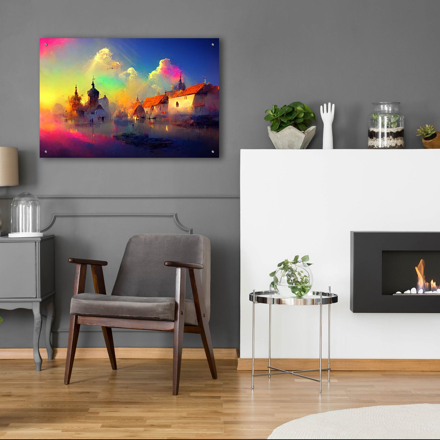 Epic Art 'Medieval Landscapes 5' by Ray Heere, Acrylic Glass Wall Art,36x24