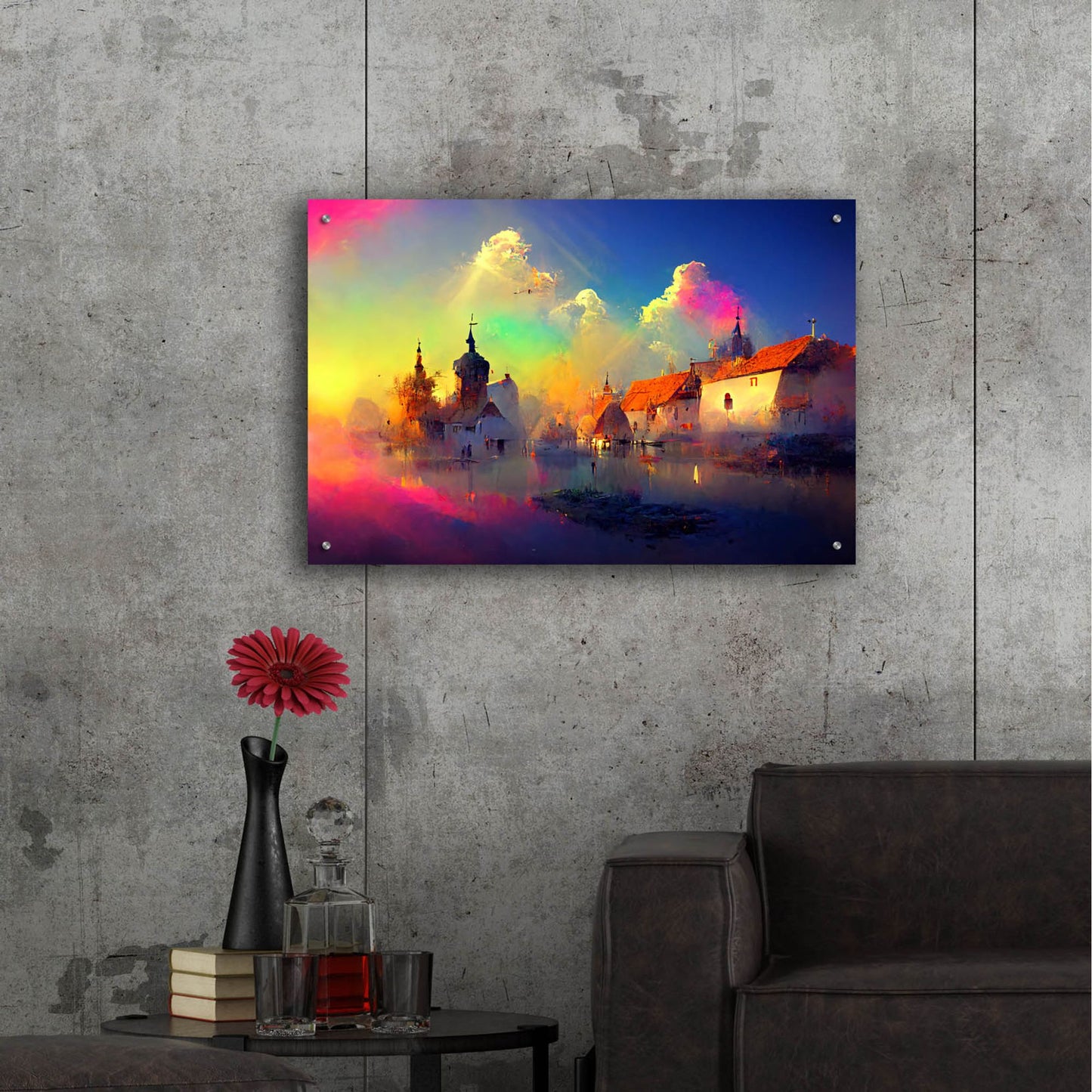 Epic Art 'Medieval Landscapes 5' by Ray Heere, Acrylic Glass Wall Art,36x24