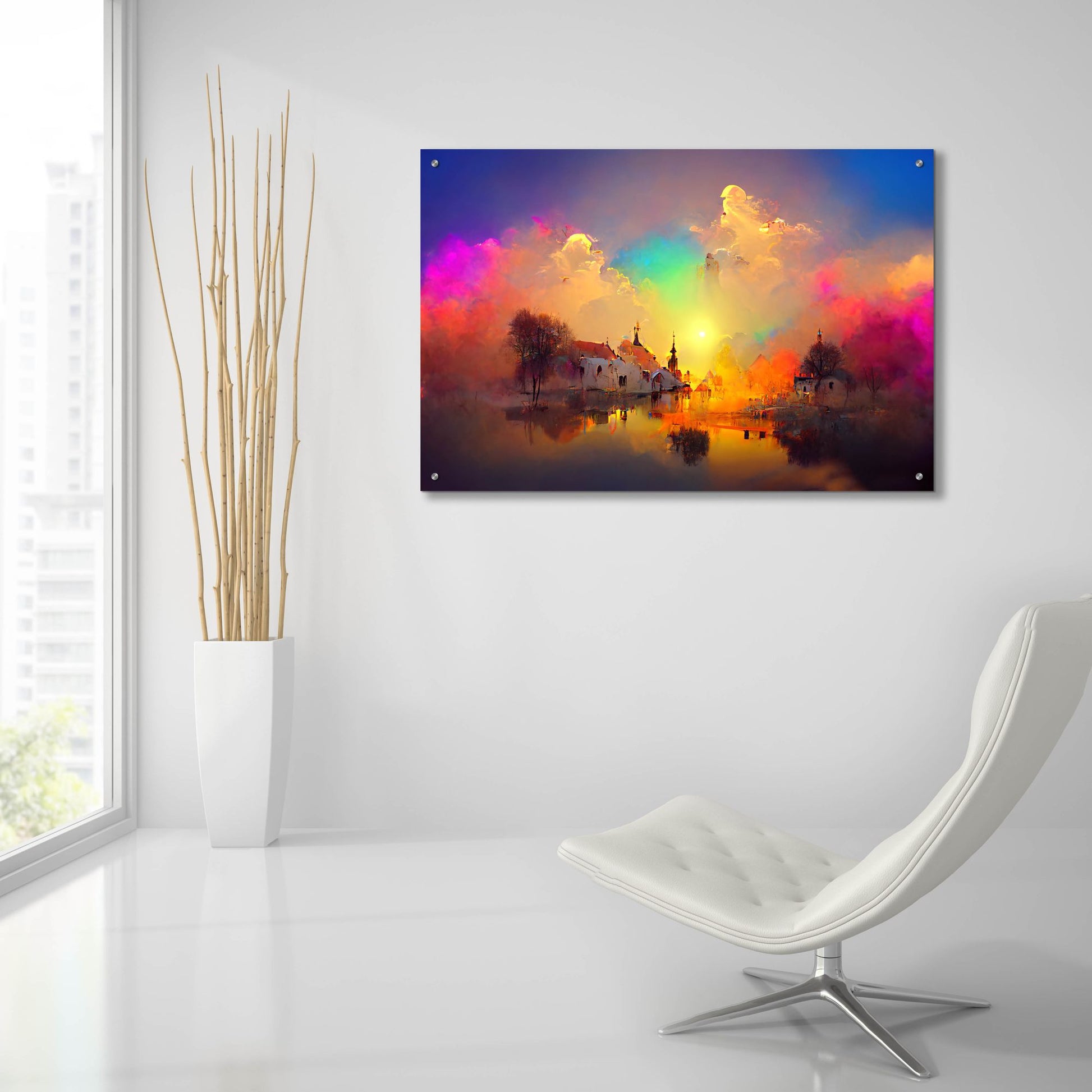 Epic Art 'Medieval Landscapes 6' by Ray Heere, Acrylic Glass Wall Art,36x24