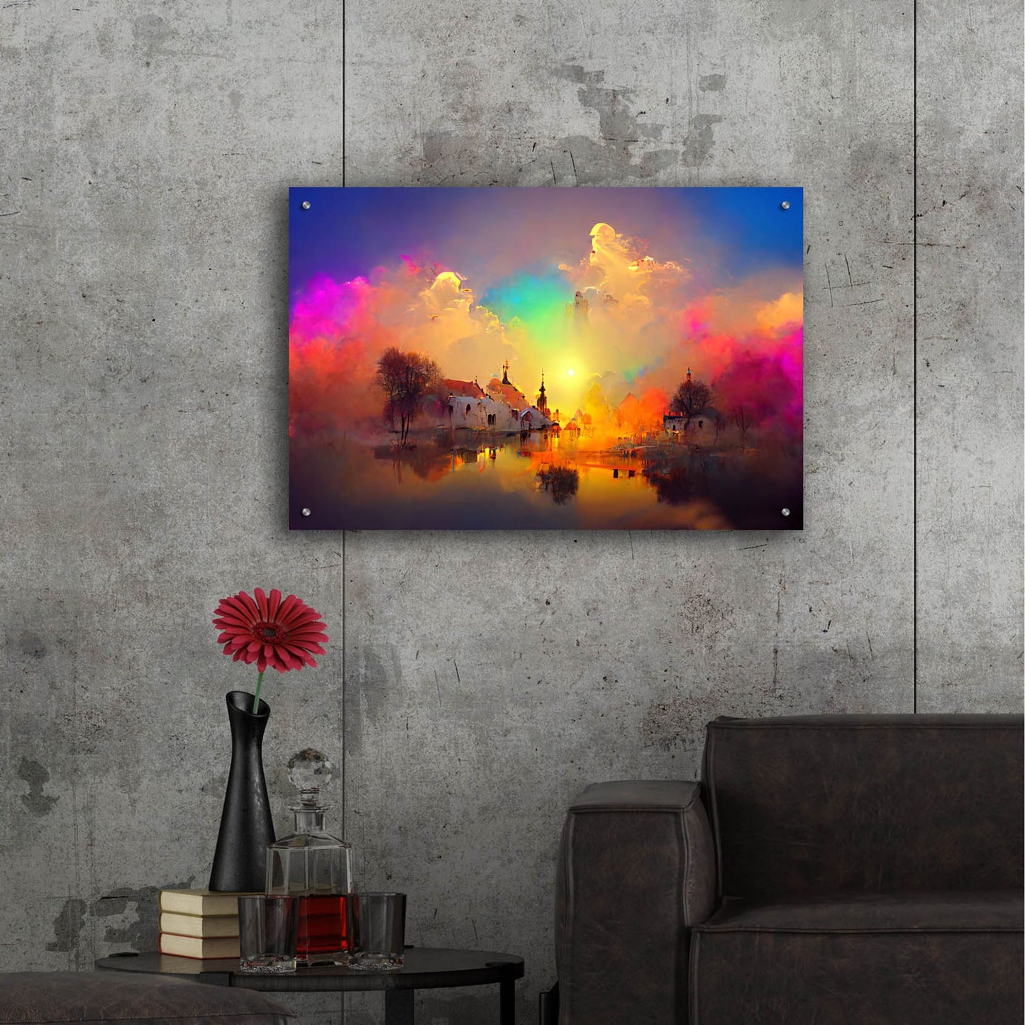 Epic Art 'Medieval Landscapes 6' by Ray Heere, Acrylic Glass Wall Art,36x24