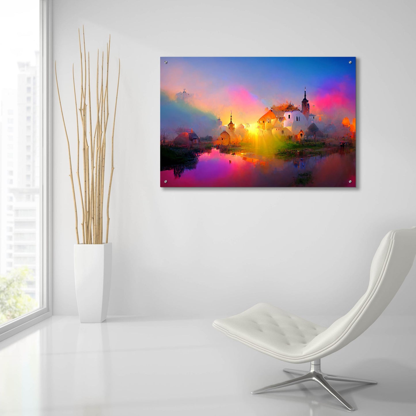 Epic Art 'Medieval Landscapes 8' by Ray Heere, Acrylic Glass Wall Art,36x24