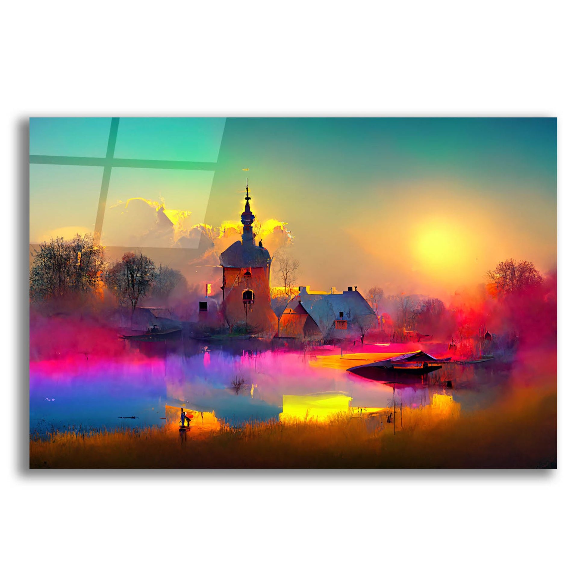 Epic Art 'Medieval Landscapes 9' by Ray Heere, Acrylic Glass Wall Art,16x12