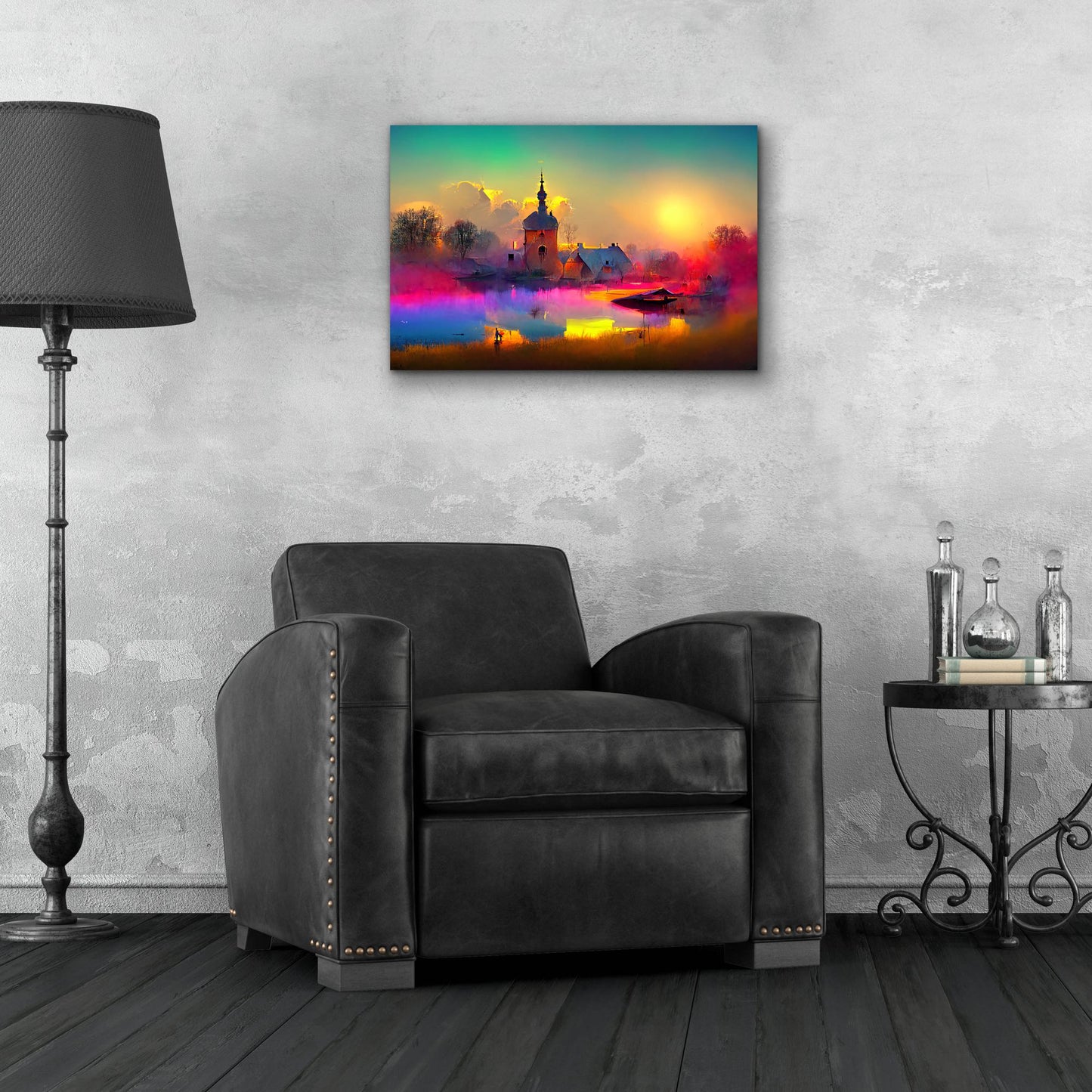 Epic Art 'Medieval Landscapes 9' by Ray Heere, Acrylic Glass Wall Art,24x16