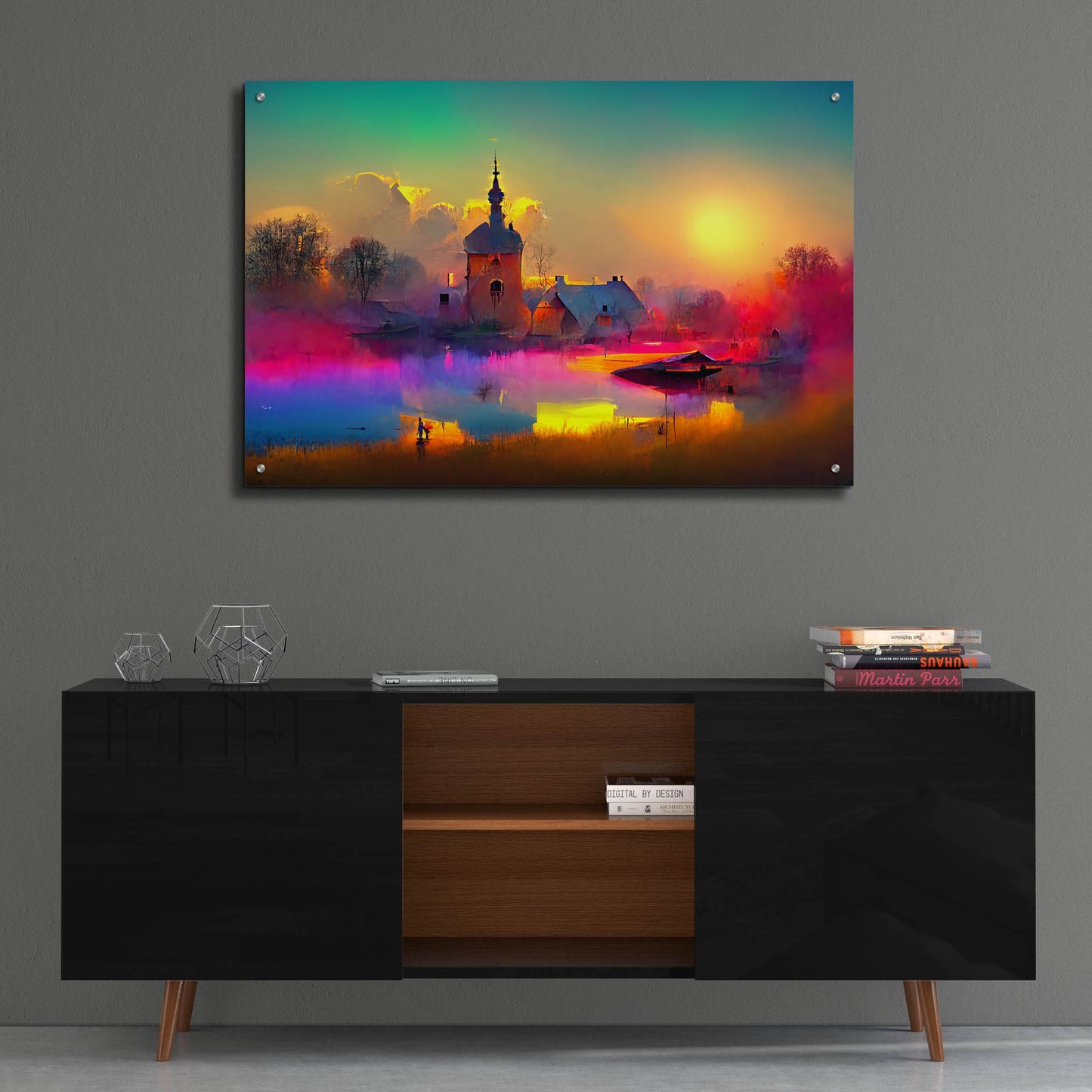 Epic Art 'Medieval Landscapes 9' by Ray Heere, Acrylic Glass Wall Art,36x24