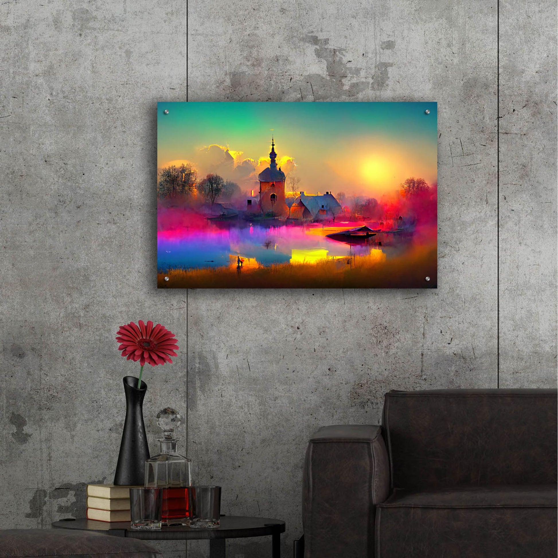 Epic Art 'Medieval Landscapes 9' by Ray Heere, Acrylic Glass Wall Art,36x24