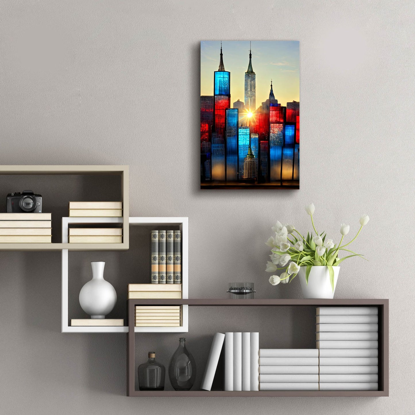 Epic Art 'New York 1' by Ray Heere, Acrylic Glass Wall Art,16x24