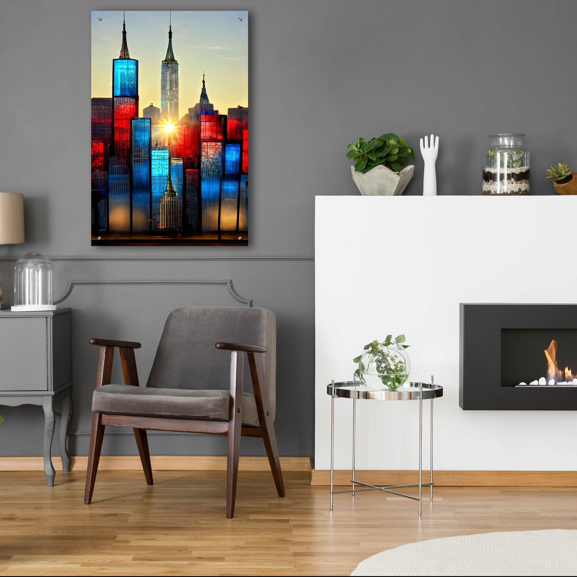 Epic Art 'New York 1' by Ray Heere, Acrylic Glass Wall Art,24x36