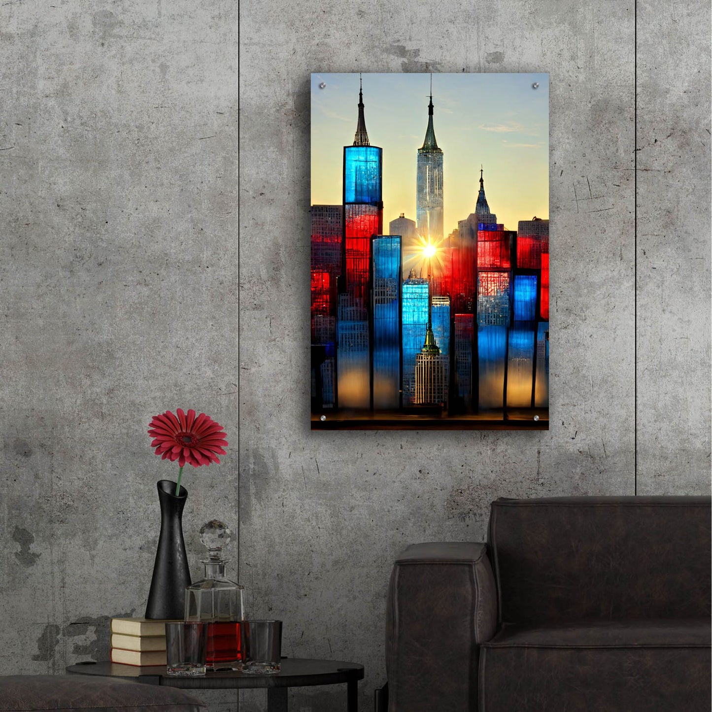 Epic Art 'New York 1' by Ray Heere, Acrylic Glass Wall Art,24x36