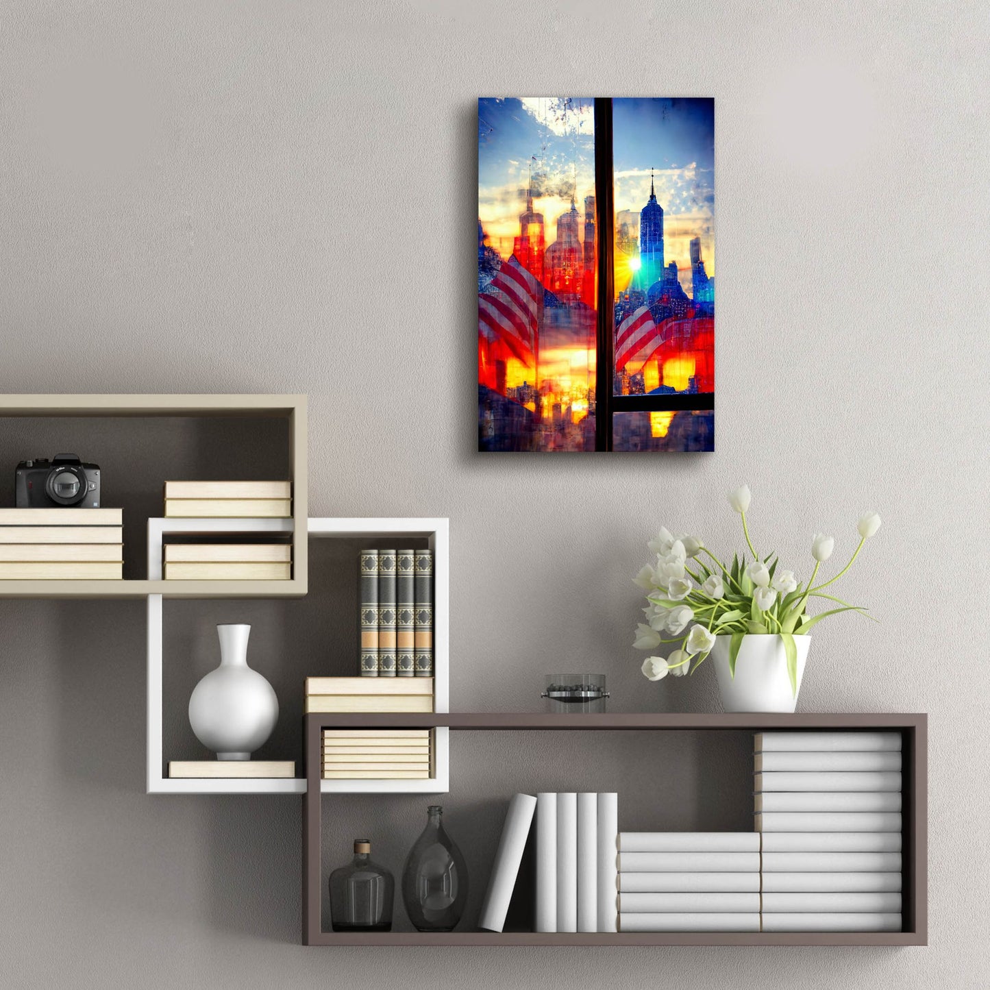 Epic Art 'New York 2' by Ray Heere, Acrylic Glass Wall Art,16x24