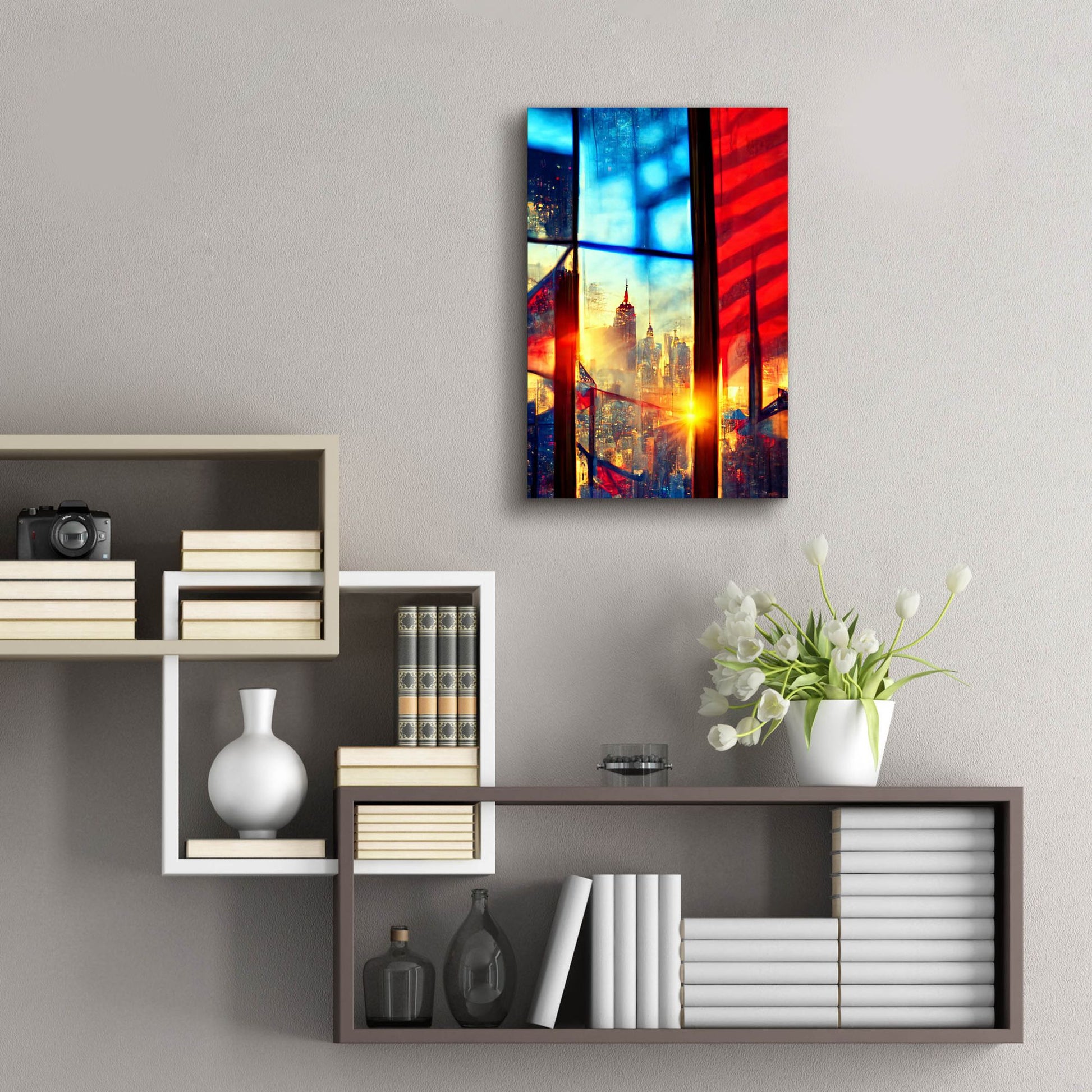 Epic Art 'New York 3' by Ray Heere, Acrylic Glass Wall Art,16x24