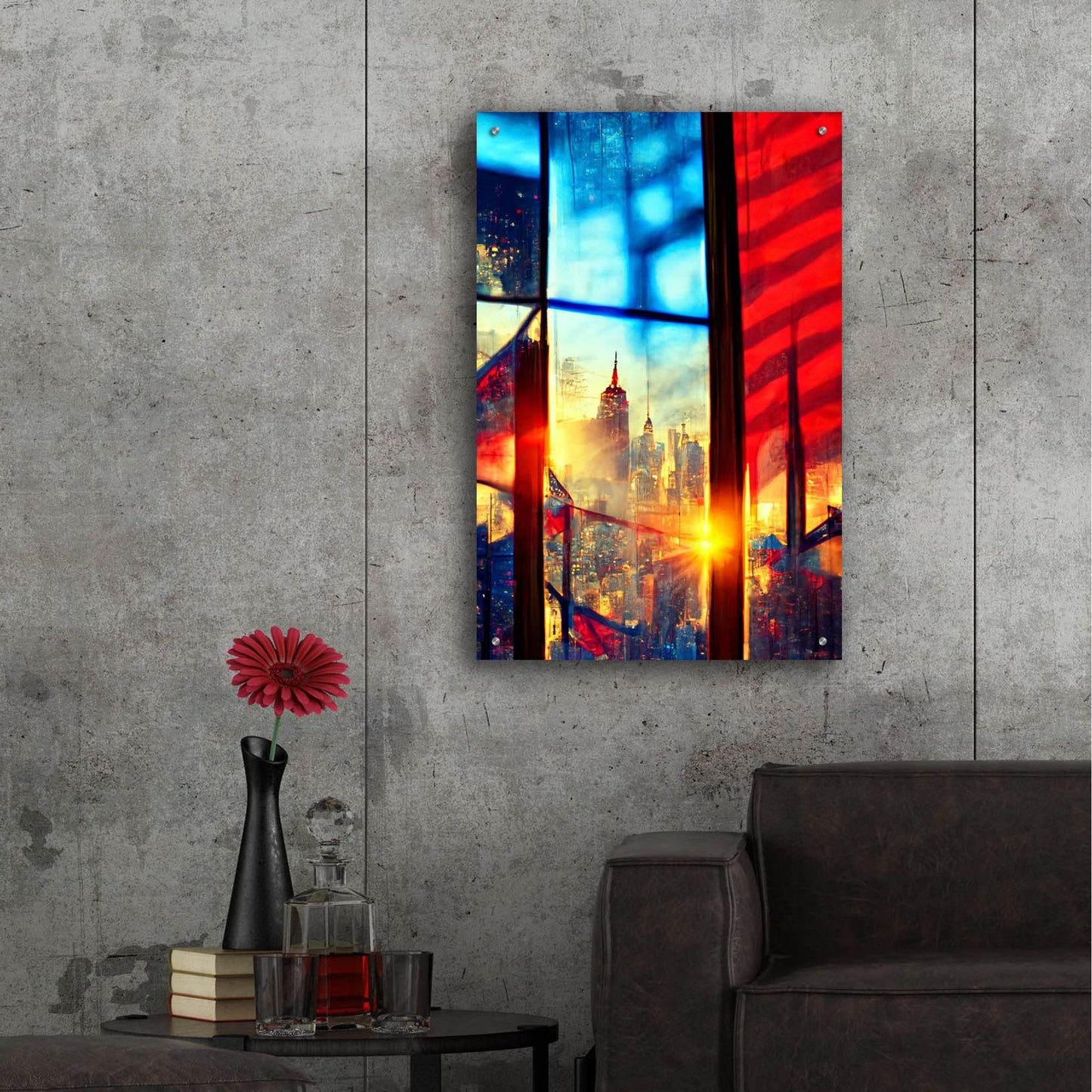 Epic Art 'New York 3' by Ray Heere, Acrylic Glass Wall Art,24x36