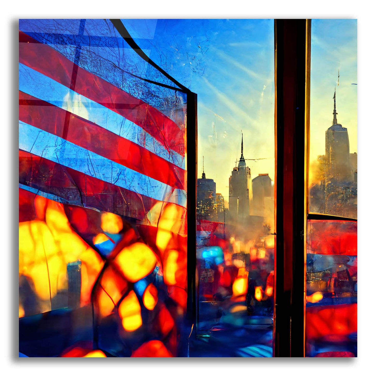 Epic Art 'New York 4' by Ray Heere, Acrylic Glass Wall Art,12x12