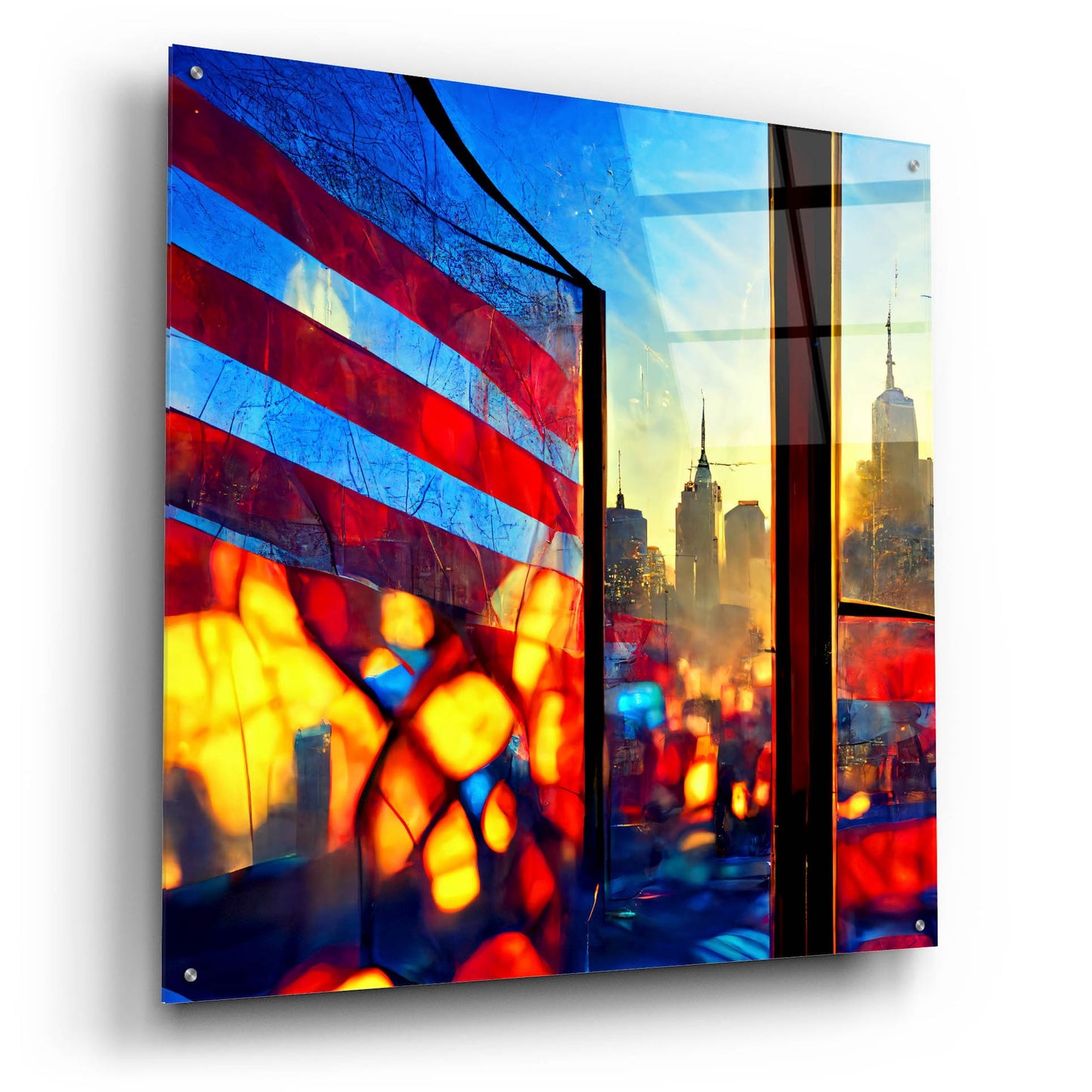 Epic Art 'New York 4' by Ray Heere, Acrylic Glass Wall Art,36x36