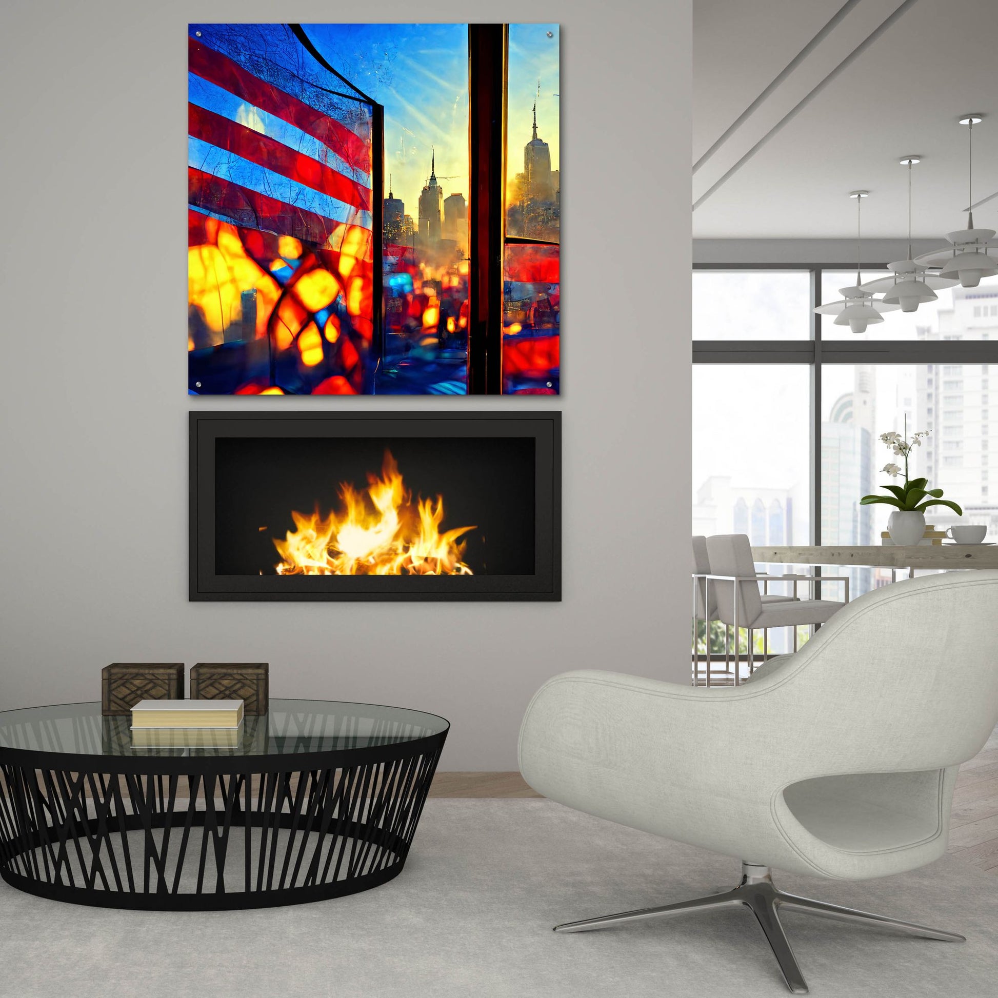 Epic Art 'New York 4' by Ray Heere, Acrylic Glass Wall Art,36x36