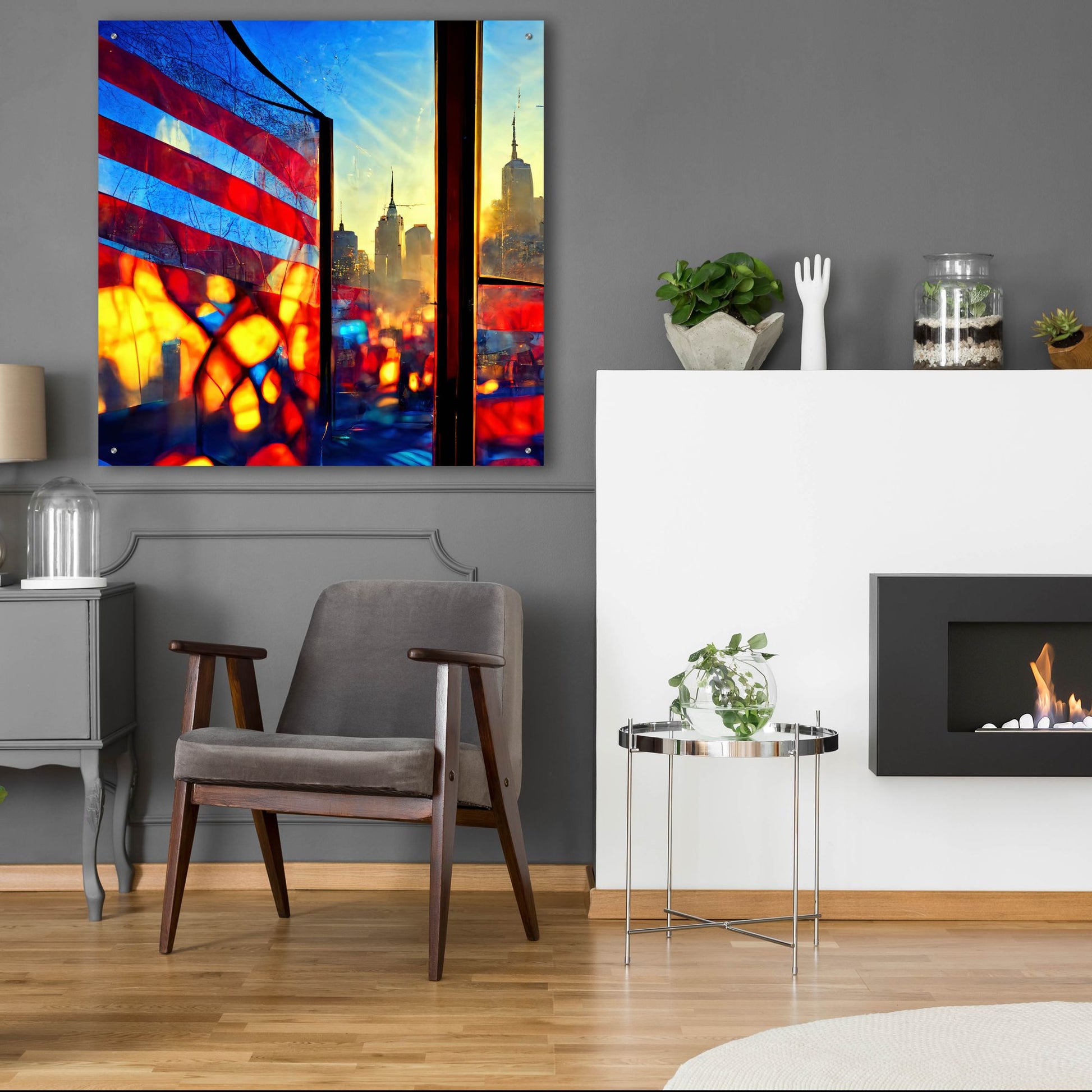 Epic Art 'New York 4' by Ray Heere, Acrylic Glass Wall Art,36x36