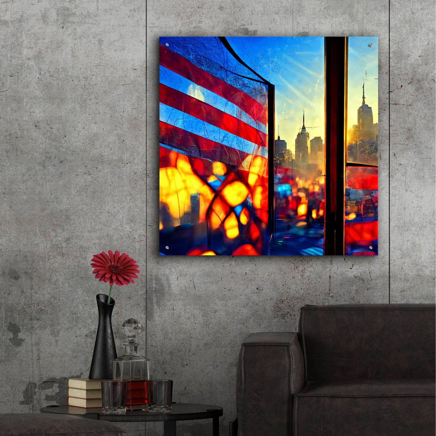 Epic Art 'New York 4' by Ray Heere, Acrylic Glass Wall Art,36x36