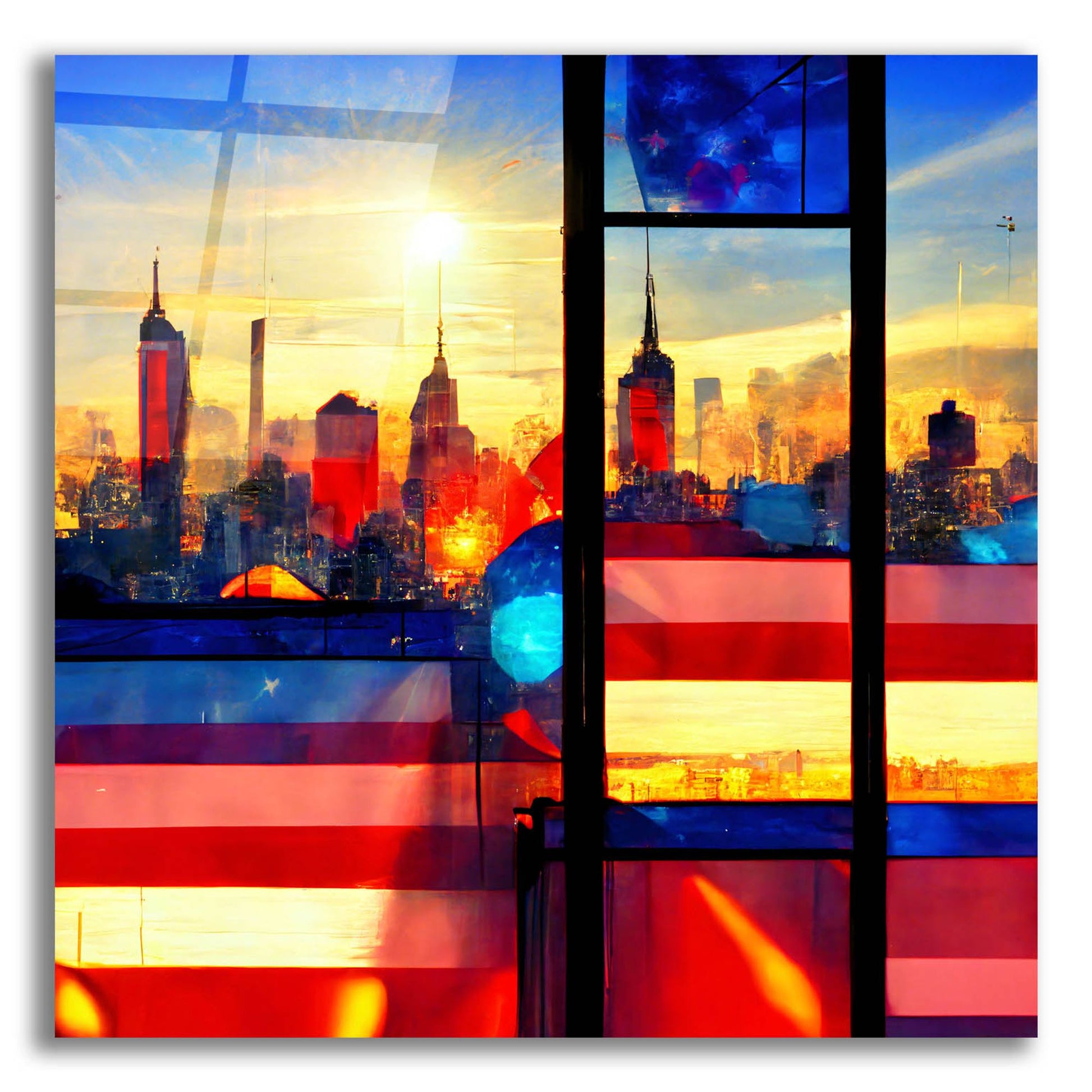 Epic Art 'New York 5' by Ray Heere, Acrylic Glass Wall Art,12x12