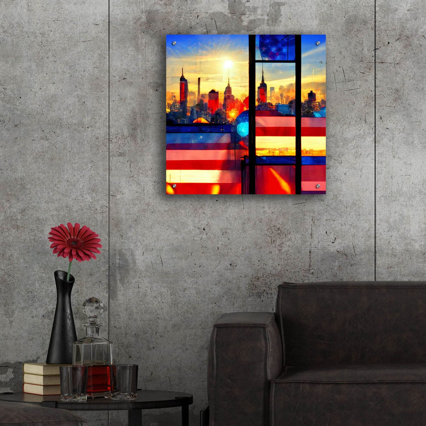 Epic Art 'New York 5' by Ray Heere, Acrylic Glass Wall Art,24x24