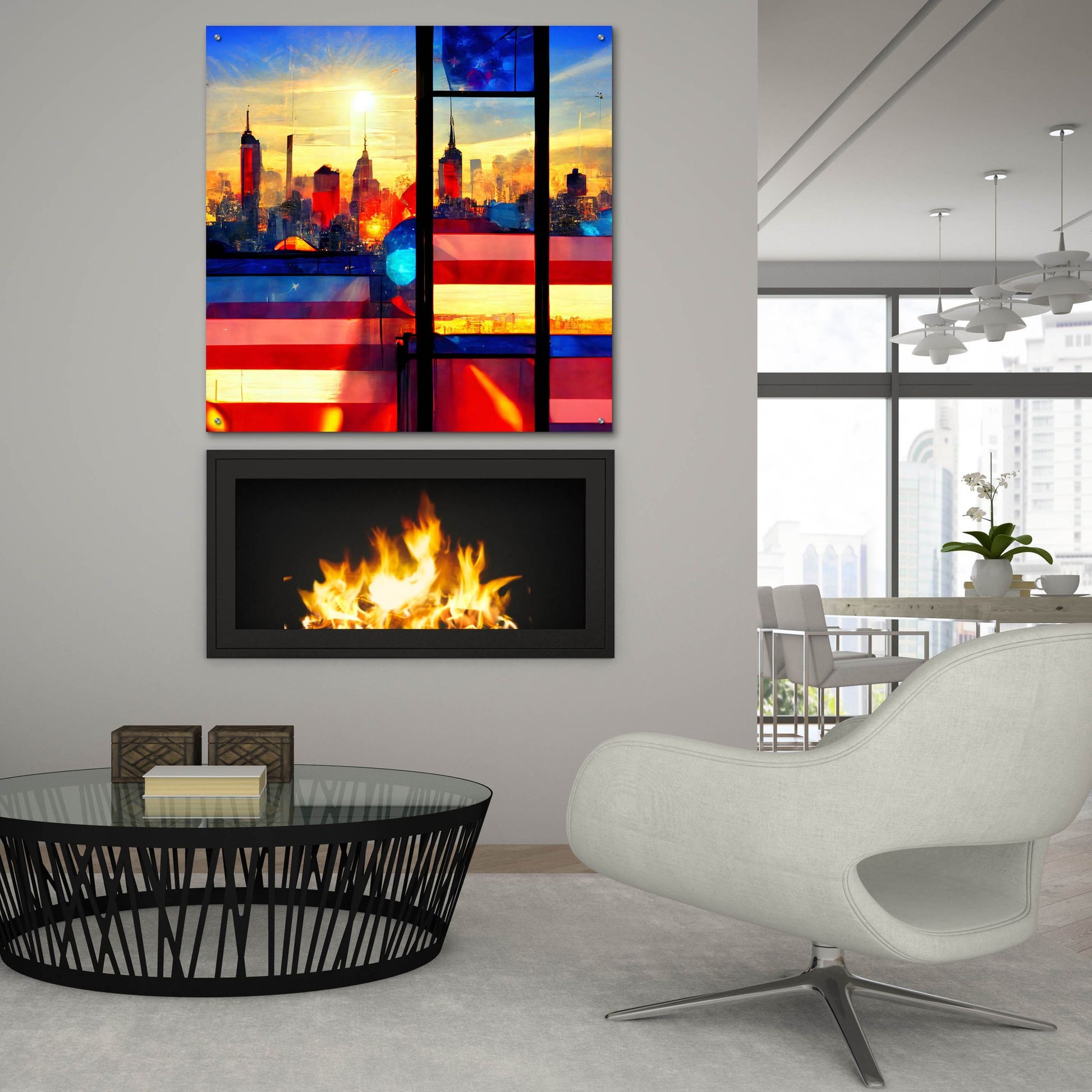 Epic Art 'New York 5' by Ray Heere, Acrylic Glass Wall Art,36x36