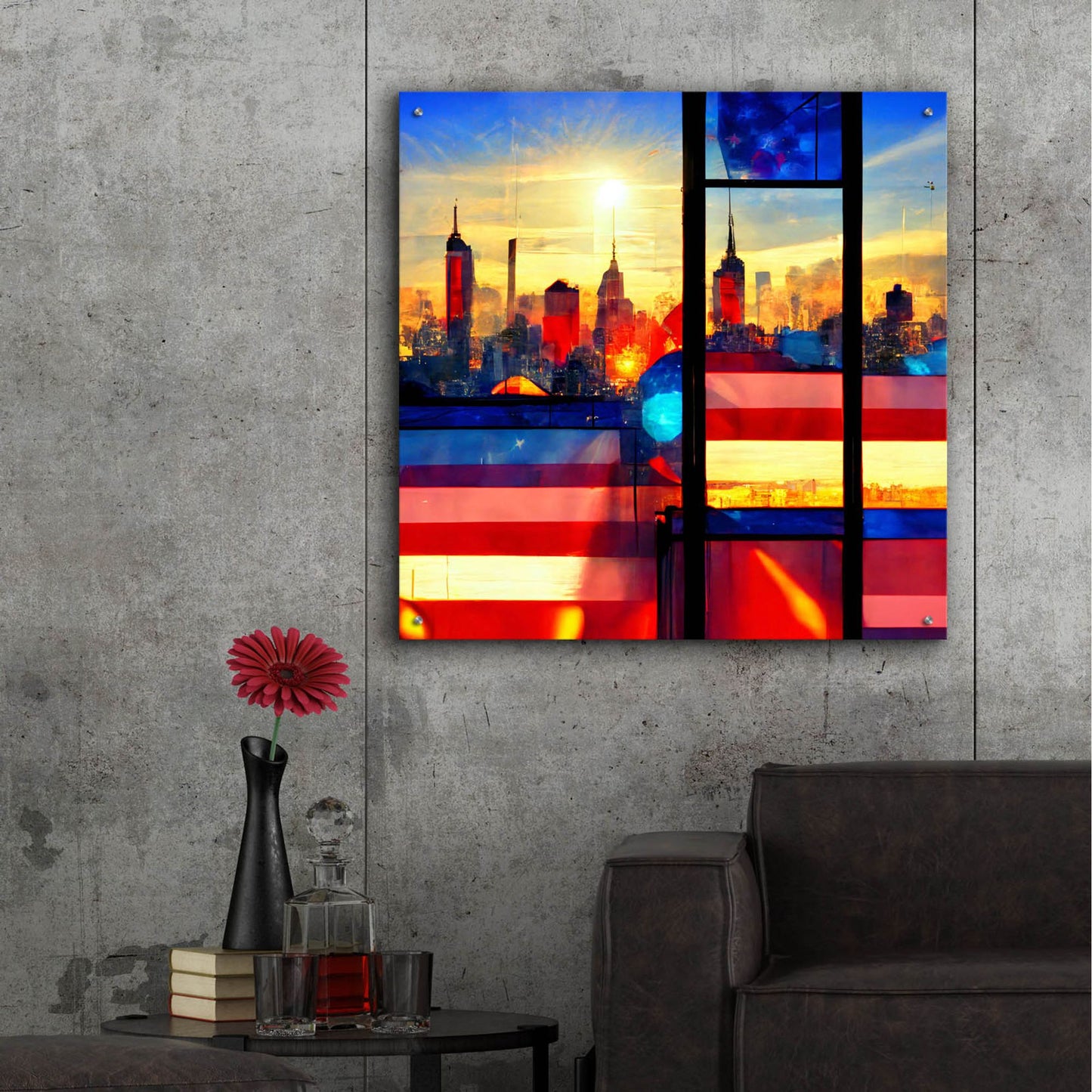 Epic Art 'New York 5' by Ray Heere, Acrylic Glass Wall Art,36x36