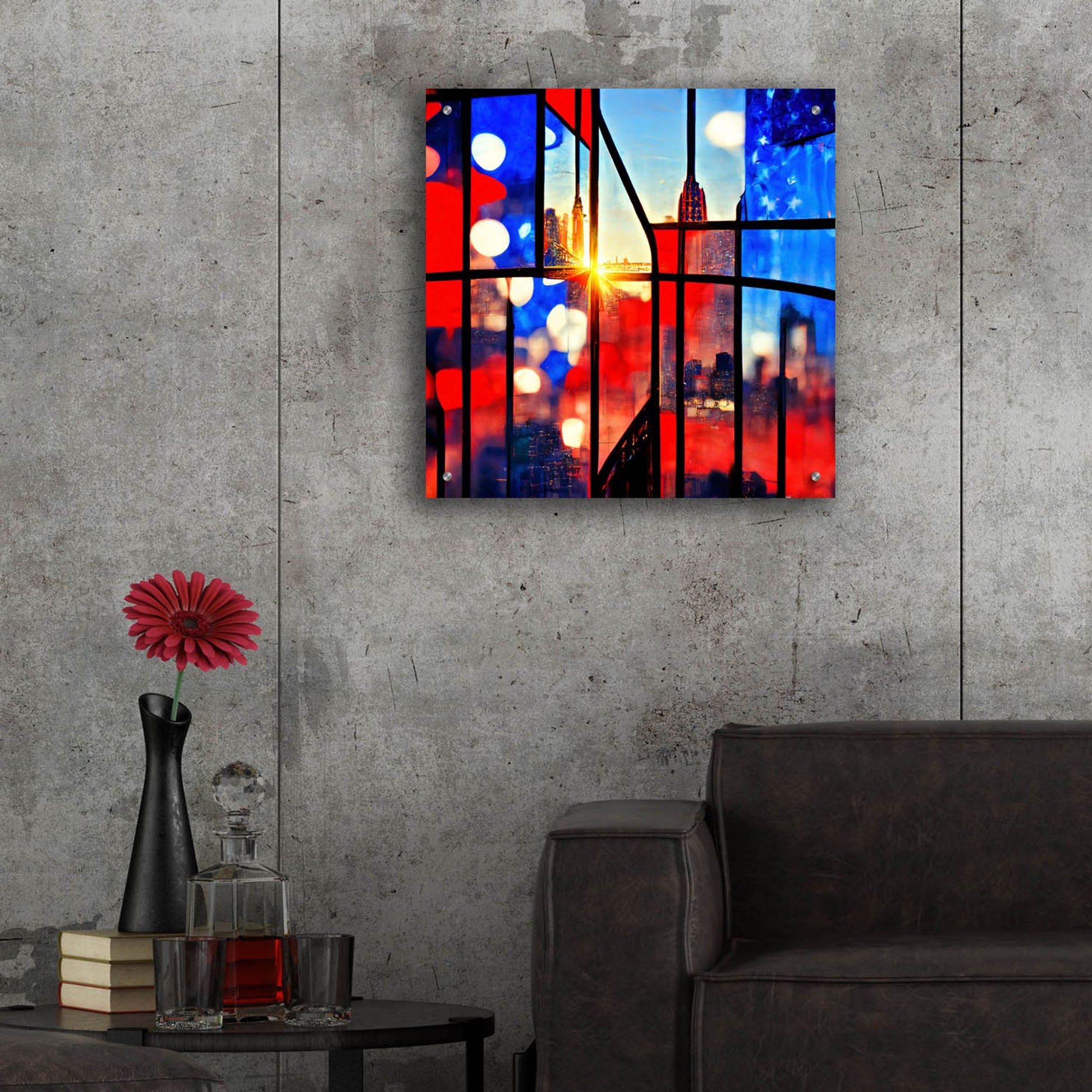 Epic Art 'New York 6' by Ray Heere, Acrylic Glass Wall Art,24x24