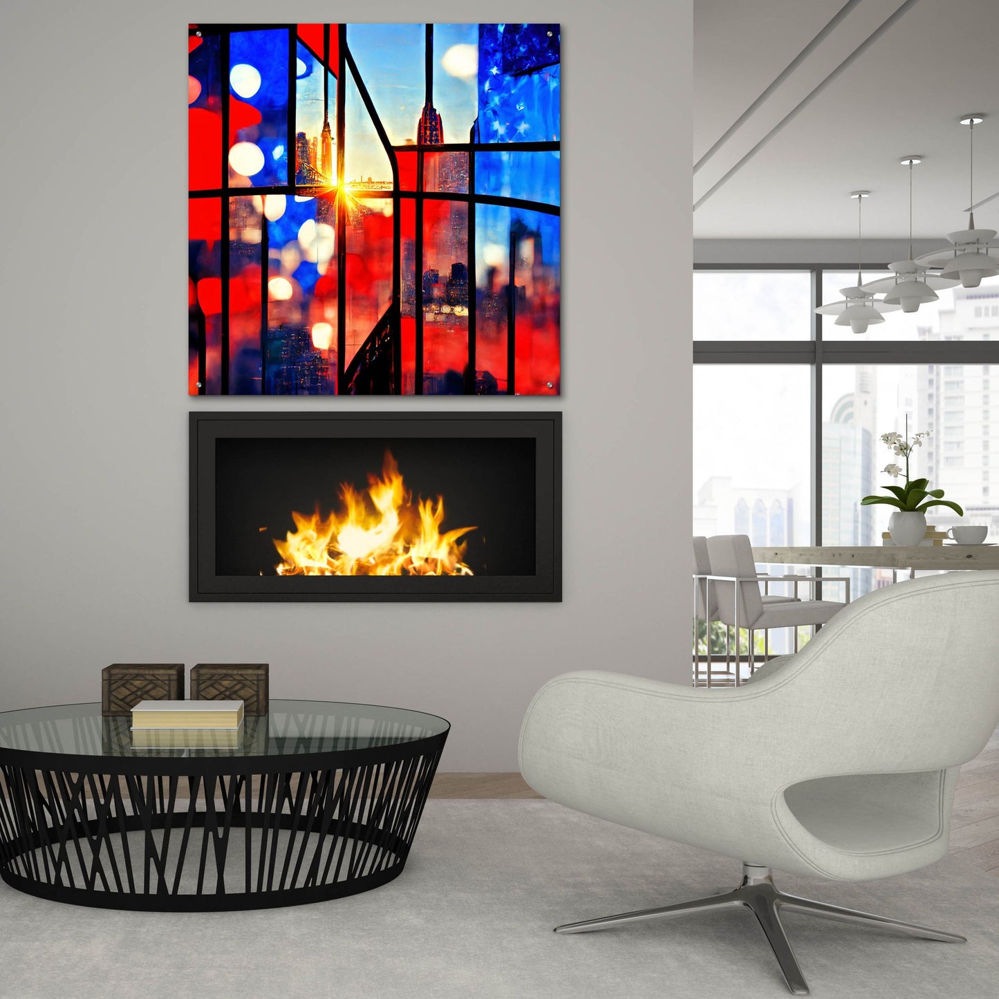 Epic Art 'New York 6' by Ray Heere, Acrylic Glass Wall Art,36x36