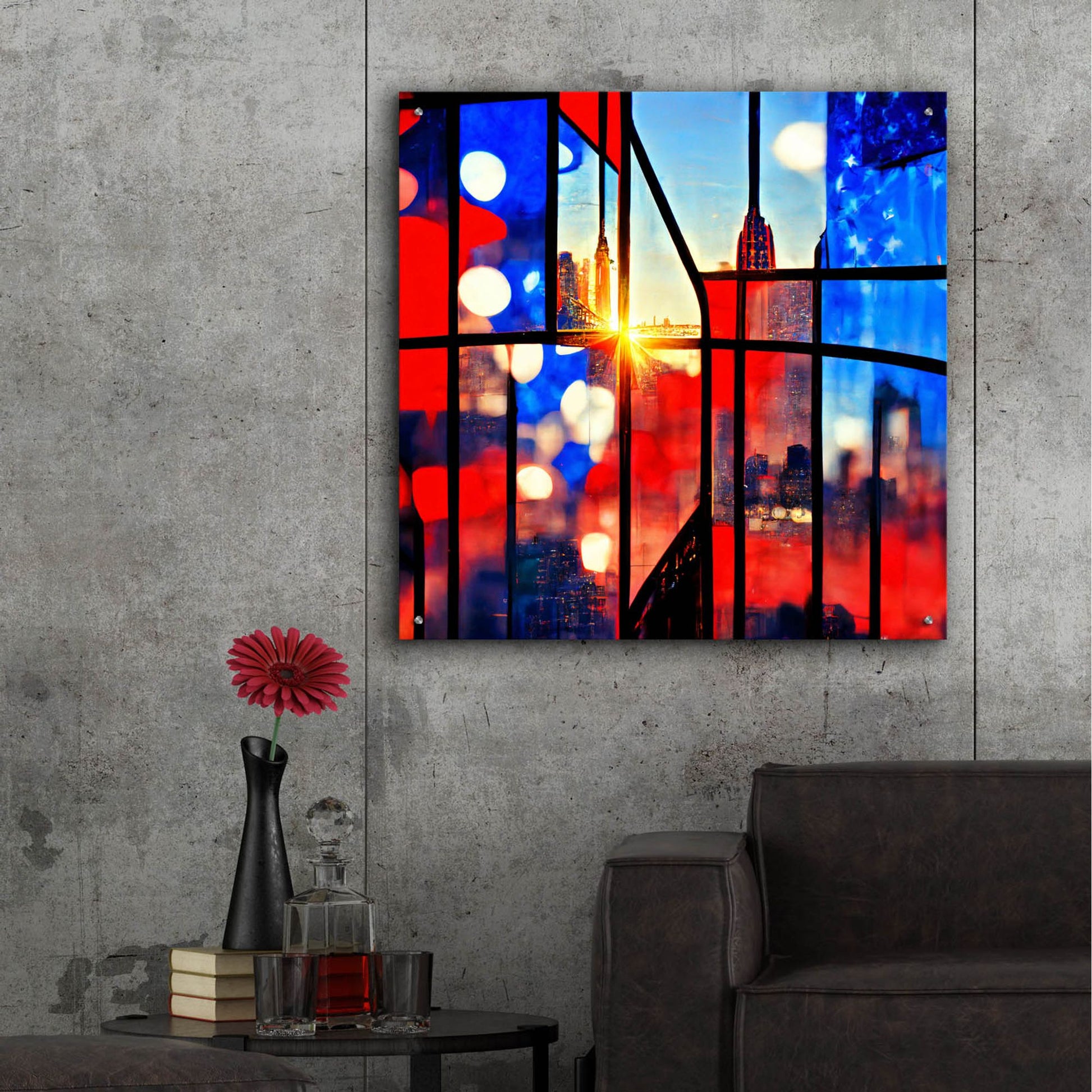 Epic Art 'New York 6' by Ray Heere, Acrylic Glass Wall Art,36x36