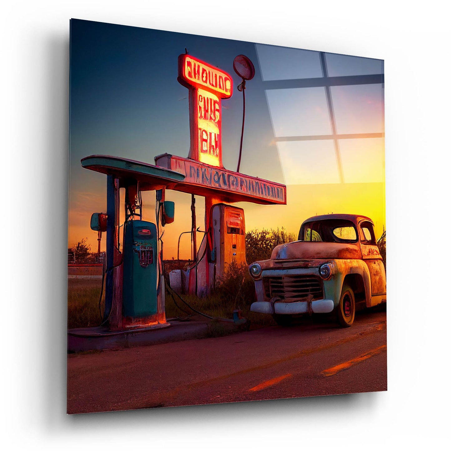 Epic Art 'Route 66 1' by Ray Heere, Acrylic Glass Wall Art,12x12