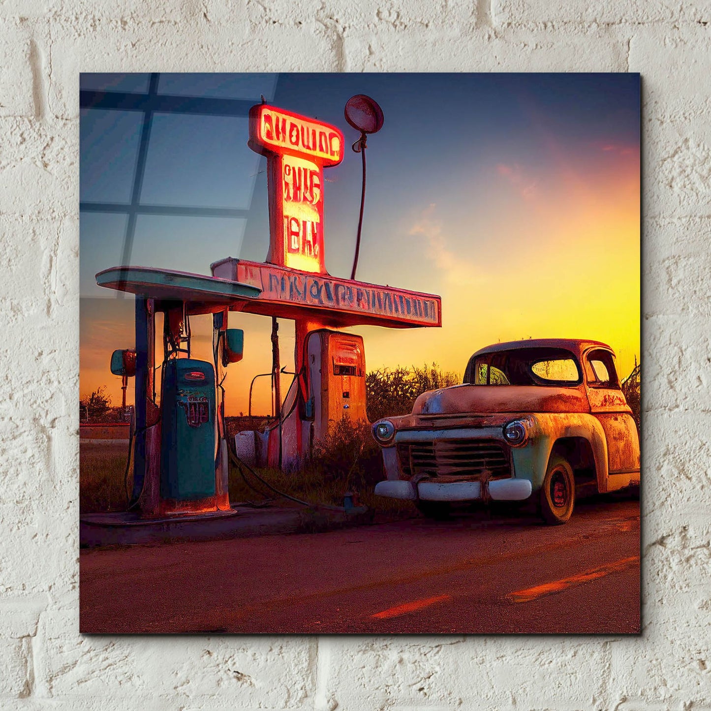 Epic Art 'Route 66 1' by Ray Heere, Acrylic Glass Wall Art,12x12