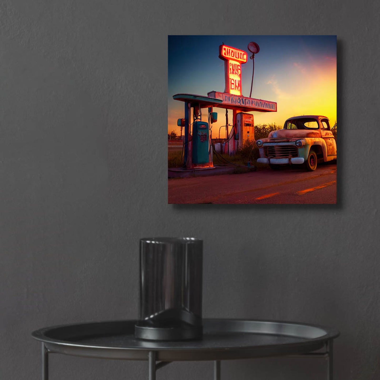 Epic Art 'Route 66 1' by Ray Heere, Acrylic Glass Wall Art,12x12