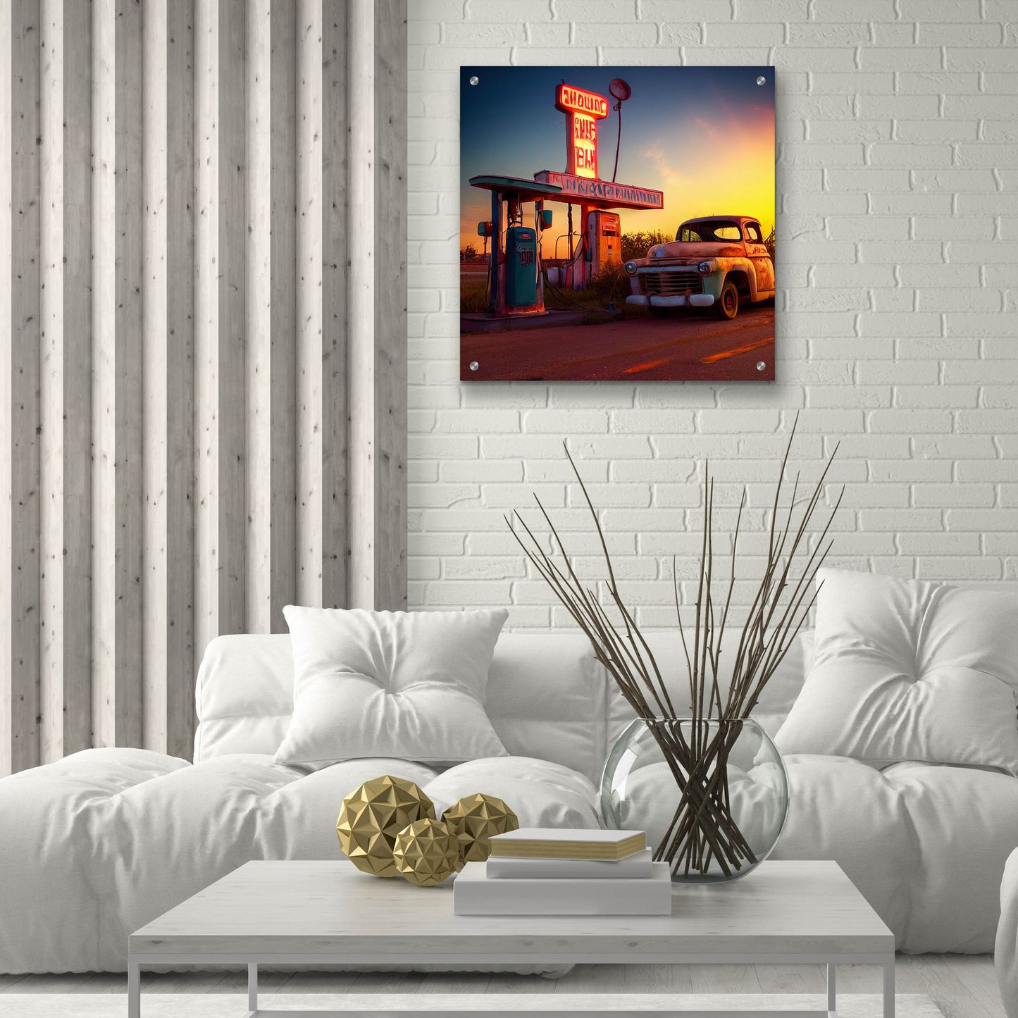 Epic Art 'Route 66 1' by Ray Heere, Acrylic Glass Wall Art,24x24