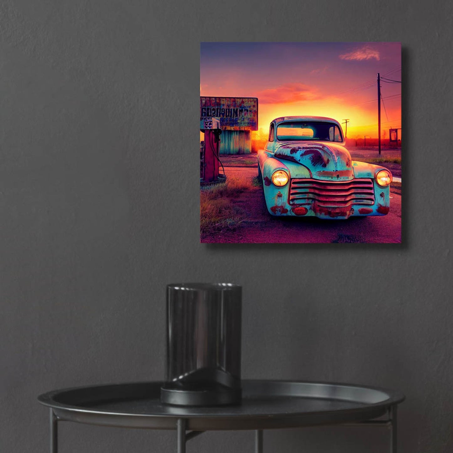 Epic Art 'Route 66 2' by Ray Heere, Acrylic Glass Wall Art,12x12