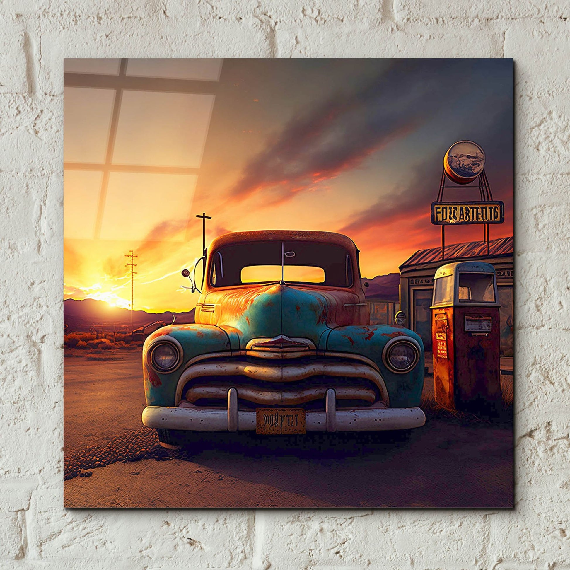 Epic Art 'Route 66 3' by Ray Heere, Acrylic Glass Wall Art,12x12