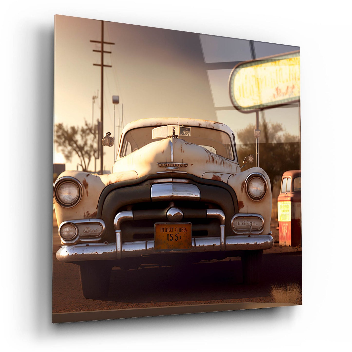 Epic Art 'Route 66 4' by Ray Heere, Acrylic Glass Wall Art,12x12