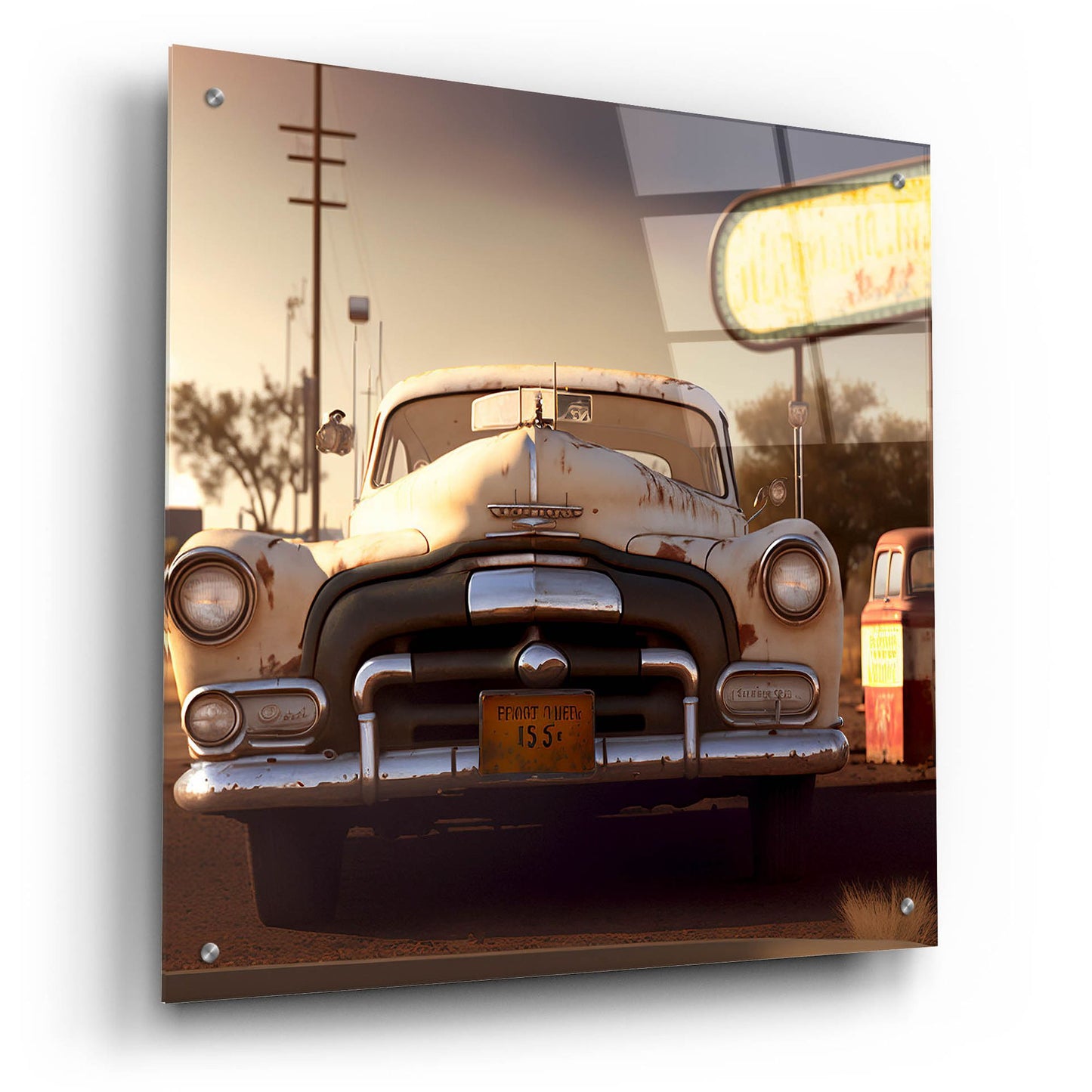 Epic Art 'Route 66 4' by Ray Heere, Acrylic Glass Wall Art,24x24