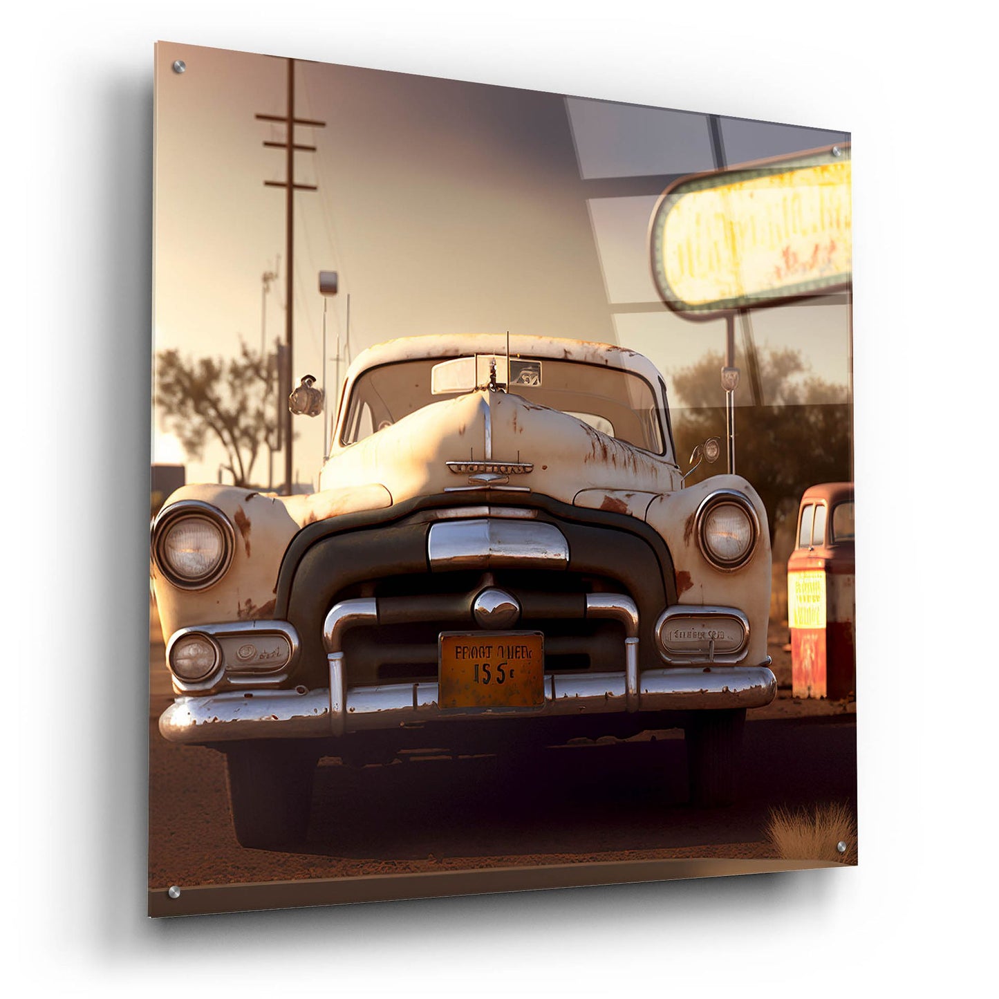 Epic Art 'Route 66 4' by Ray Heere, Acrylic Glass Wall Art,36x36