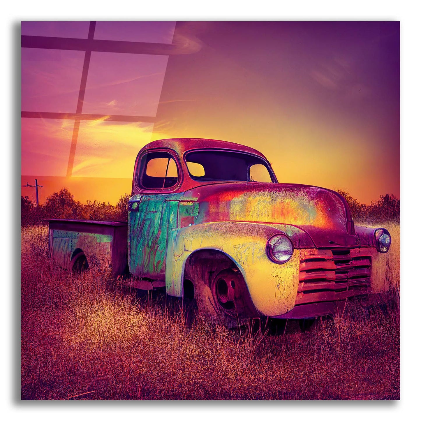 Epic Art 'Route 66 5' by Ray Heere, Acrylic Glass Wall Art,12x12