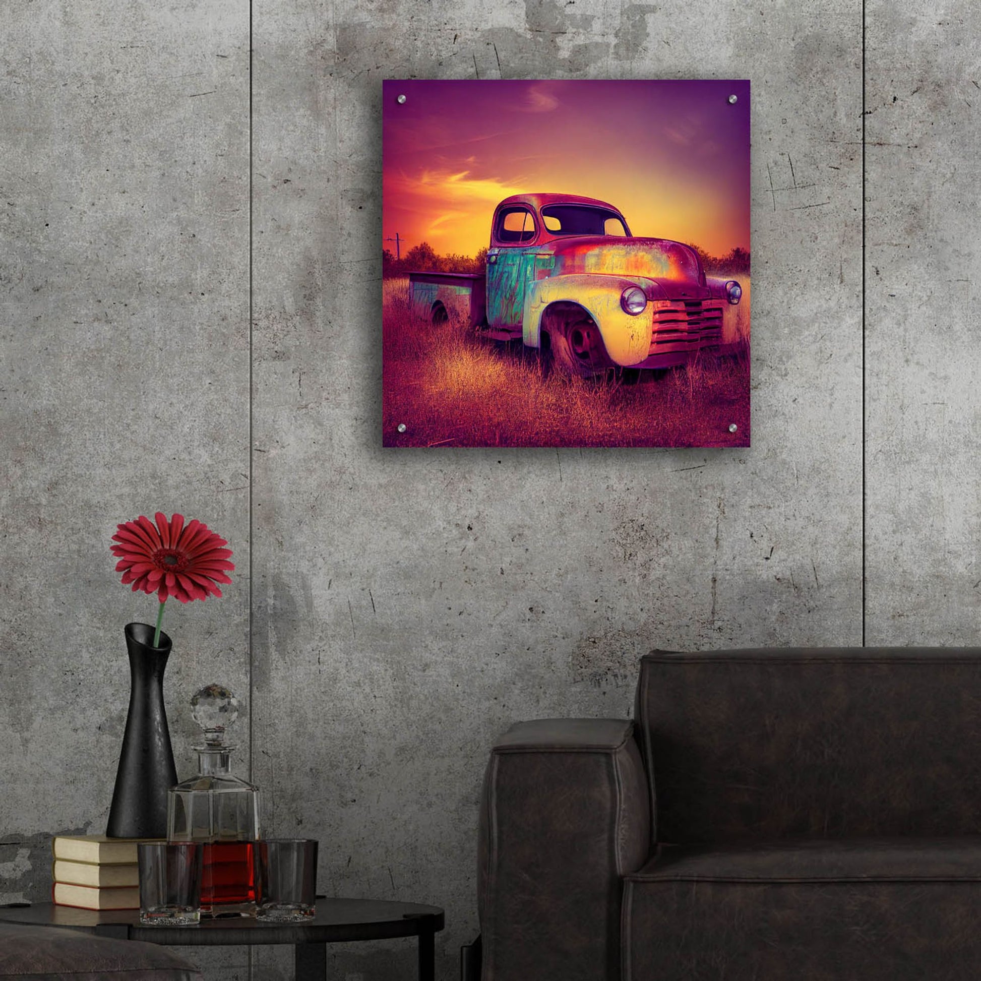 Epic Art 'Route 66 5' by Ray Heere, Acrylic Glass Wall Art,24x24