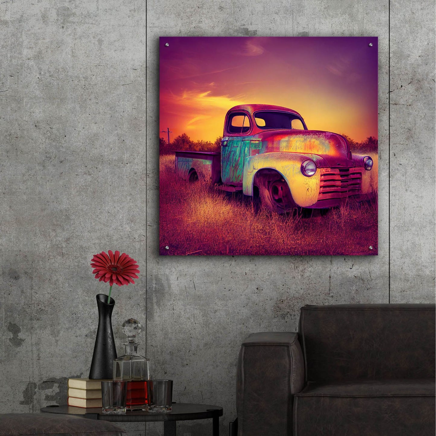 Epic Art 'Route 66 5' by Ray Heere, Acrylic Glass Wall Art,36x36