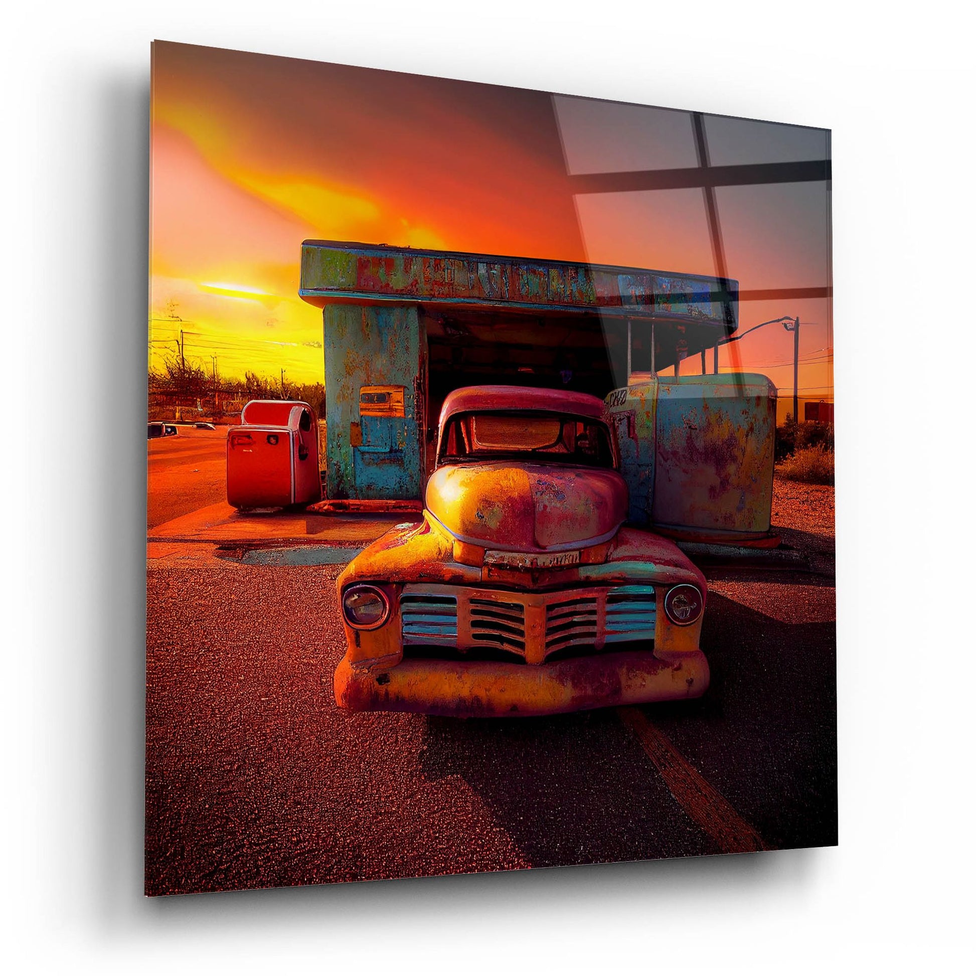 Epic Art 'Route 66 6' by Ray Heere, Acrylic Glass Wall Art,12x12