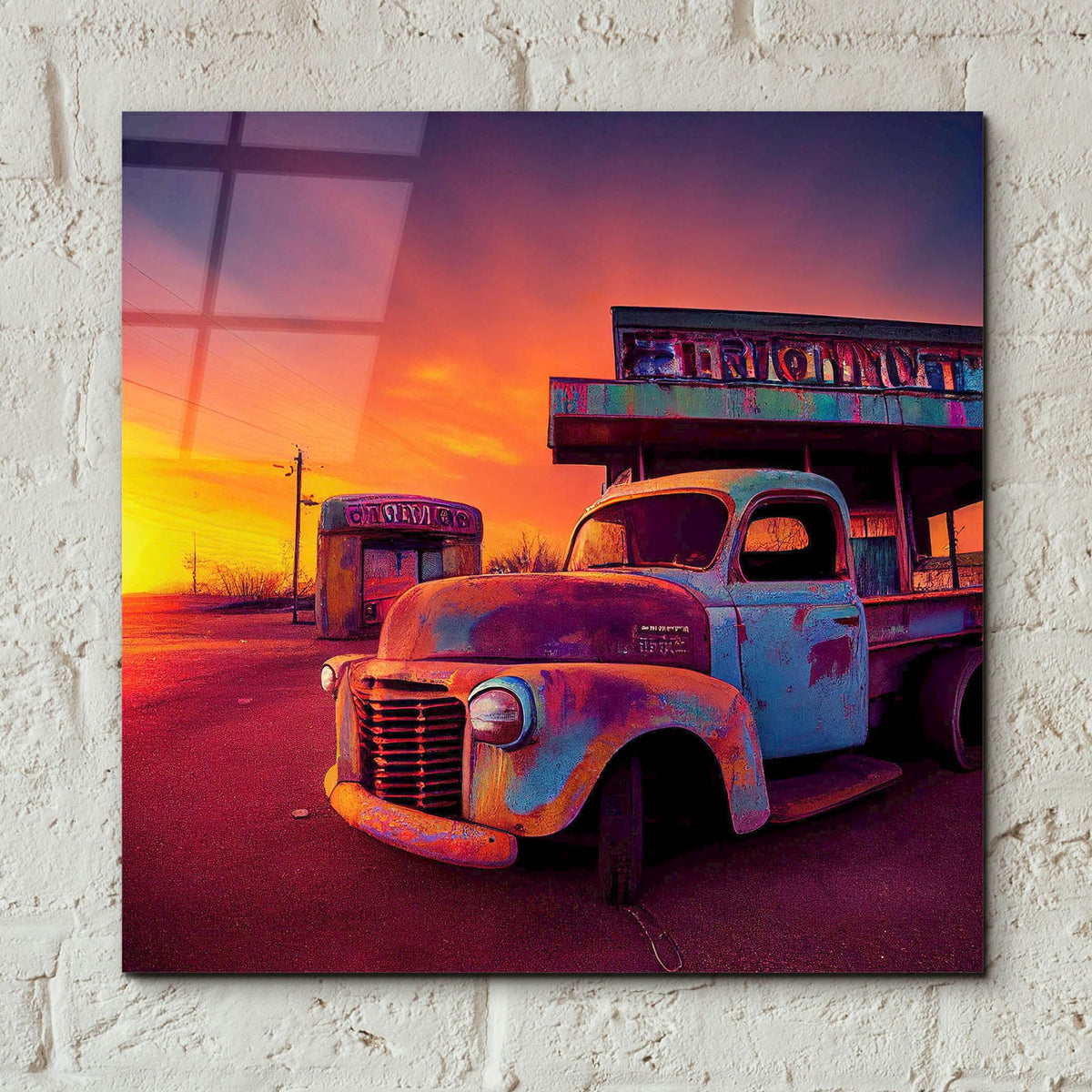 Epic Art 'Route 66 7' by Ray Heere, Acrylic Glass Wall Art,12x12